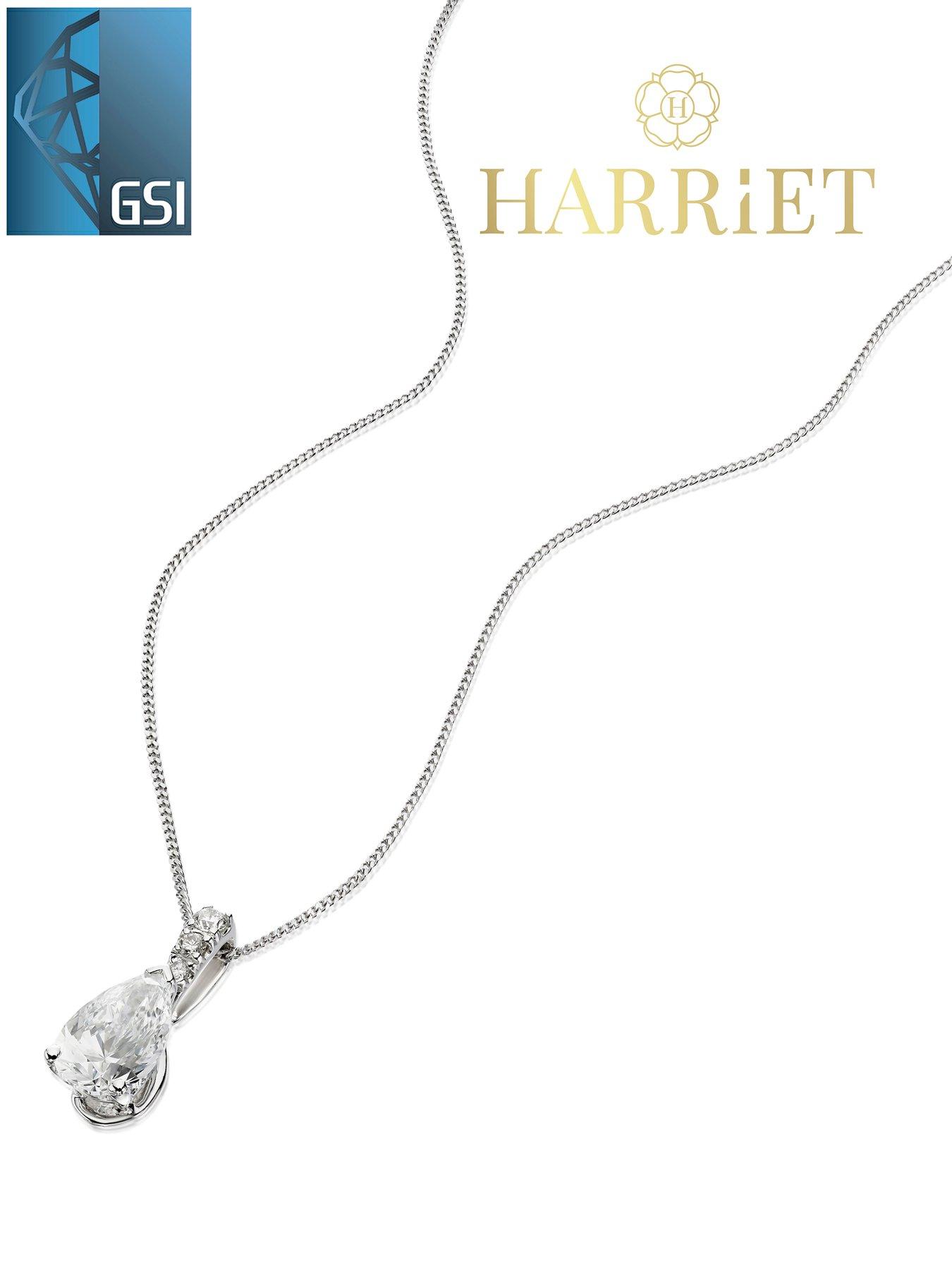 Image 2 of 5 of Harriet 9Ct White Gold 0.50Ct Lab-Grown Diamond Pear Pendant Necklace - Silver