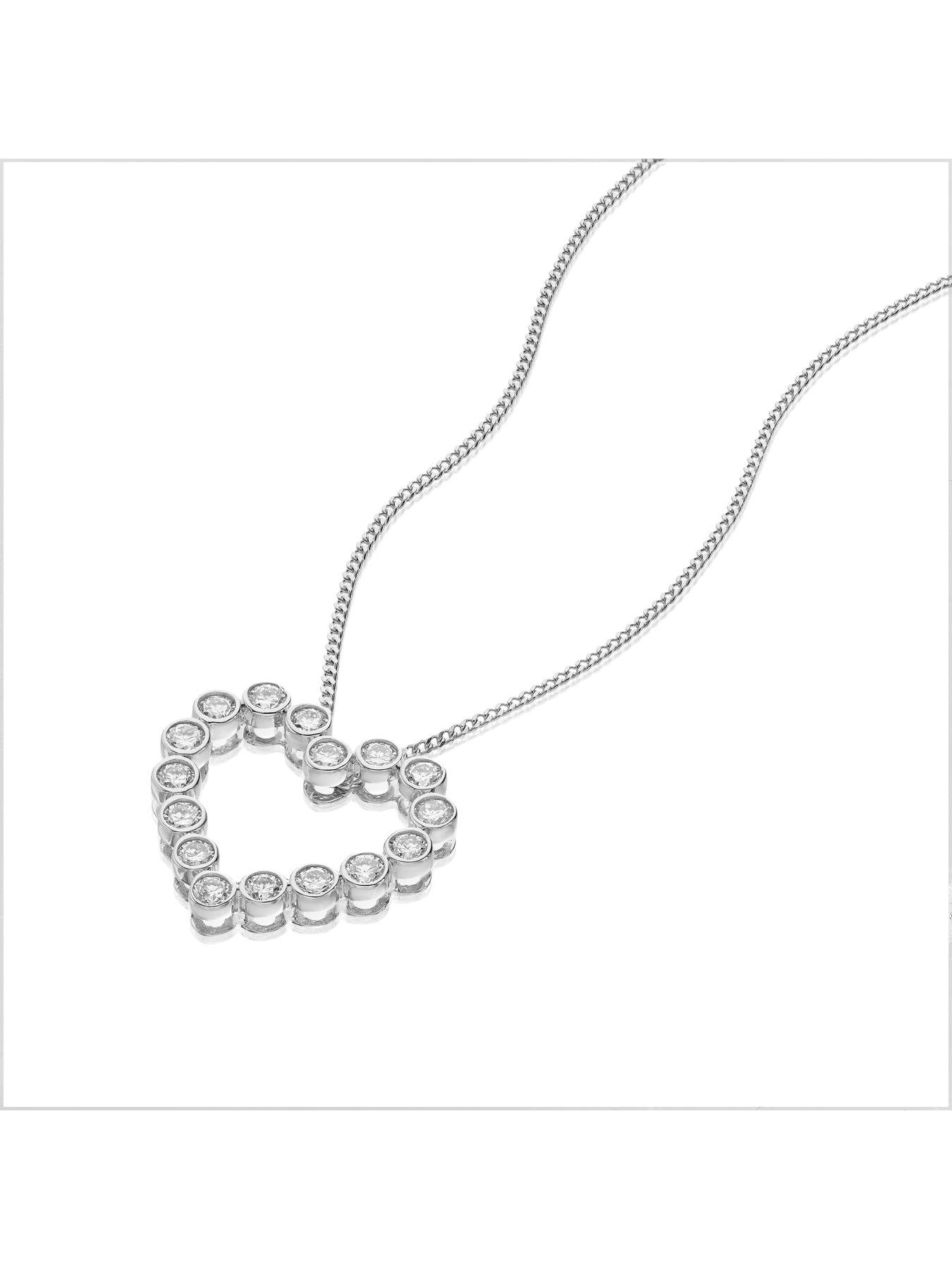 Image 2 of 6 of Harriet Sterling 0.50Ct Lab-Grown Diamond Heart Pendant Necklace - Silver