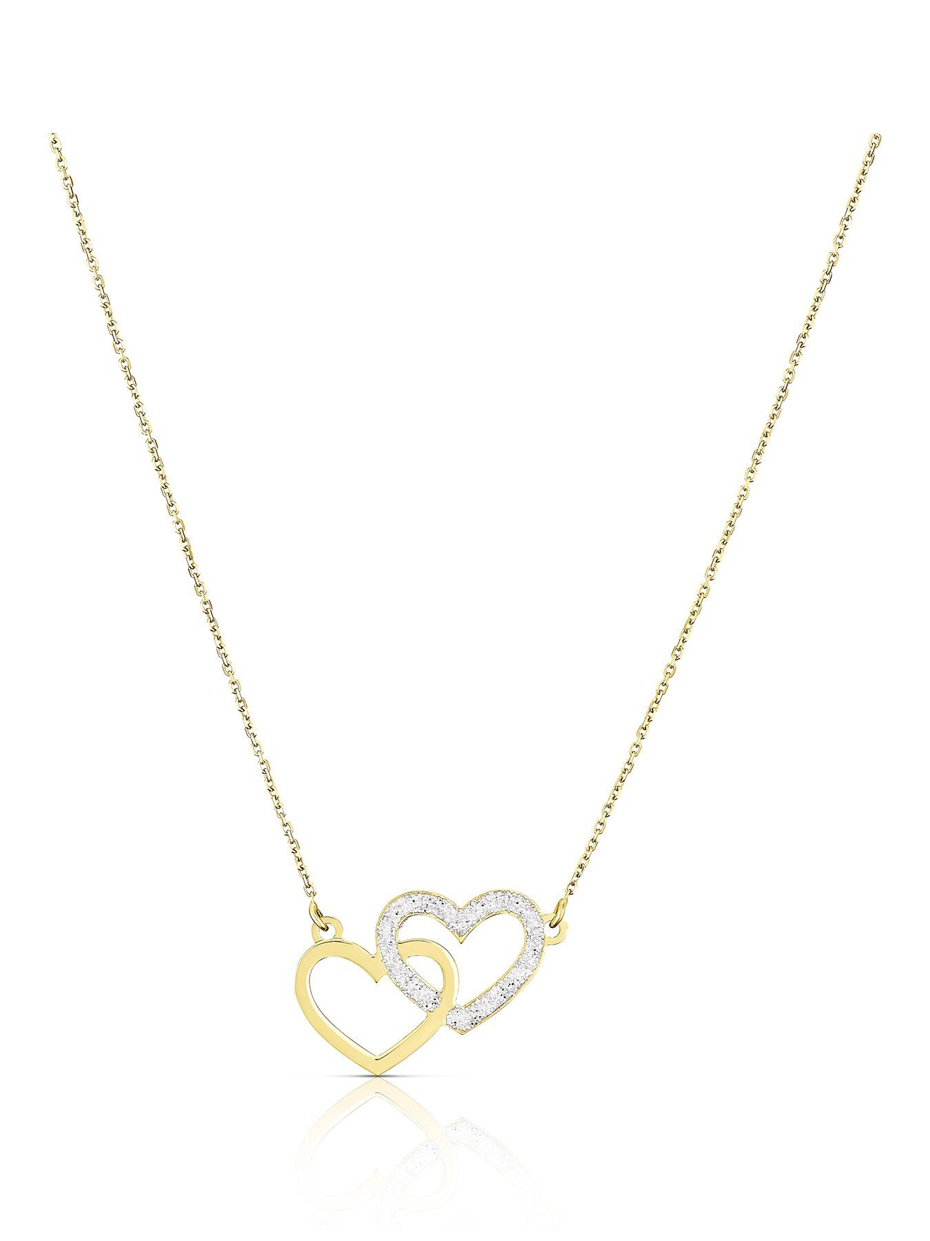 h-samuel-9ct-yellow-glitter-interlocking-heart-necklace