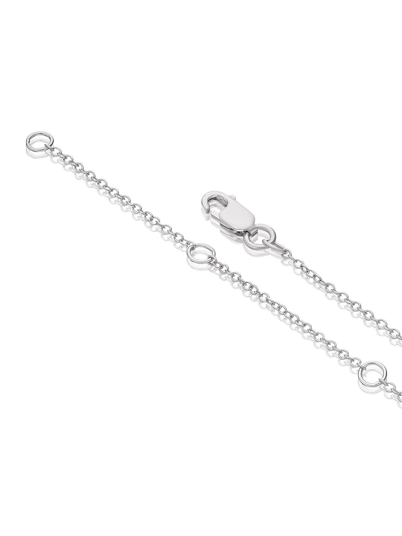  image of ernest-jones-sterling-cubic-zirconia-eternity-symbol-necklace-silver