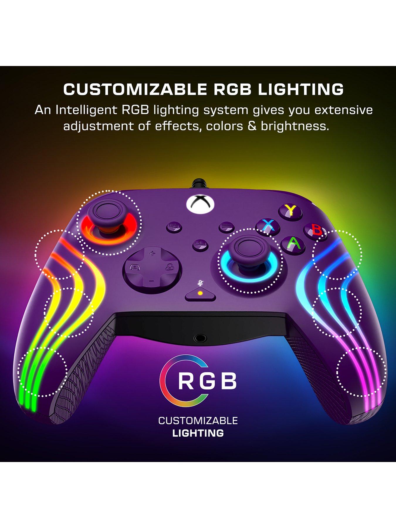  image of turtle-beach-afterglow-wave-wired-rgb-gaming-controller-for-xbox-amp-pc-purple