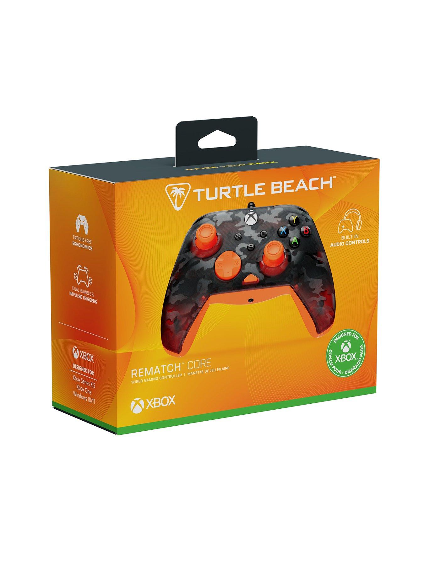  image of turtle-beach-rematch-core-wired-gaming-controller-for-xbox-amp-pc-ghost-black-camo-amp-orange