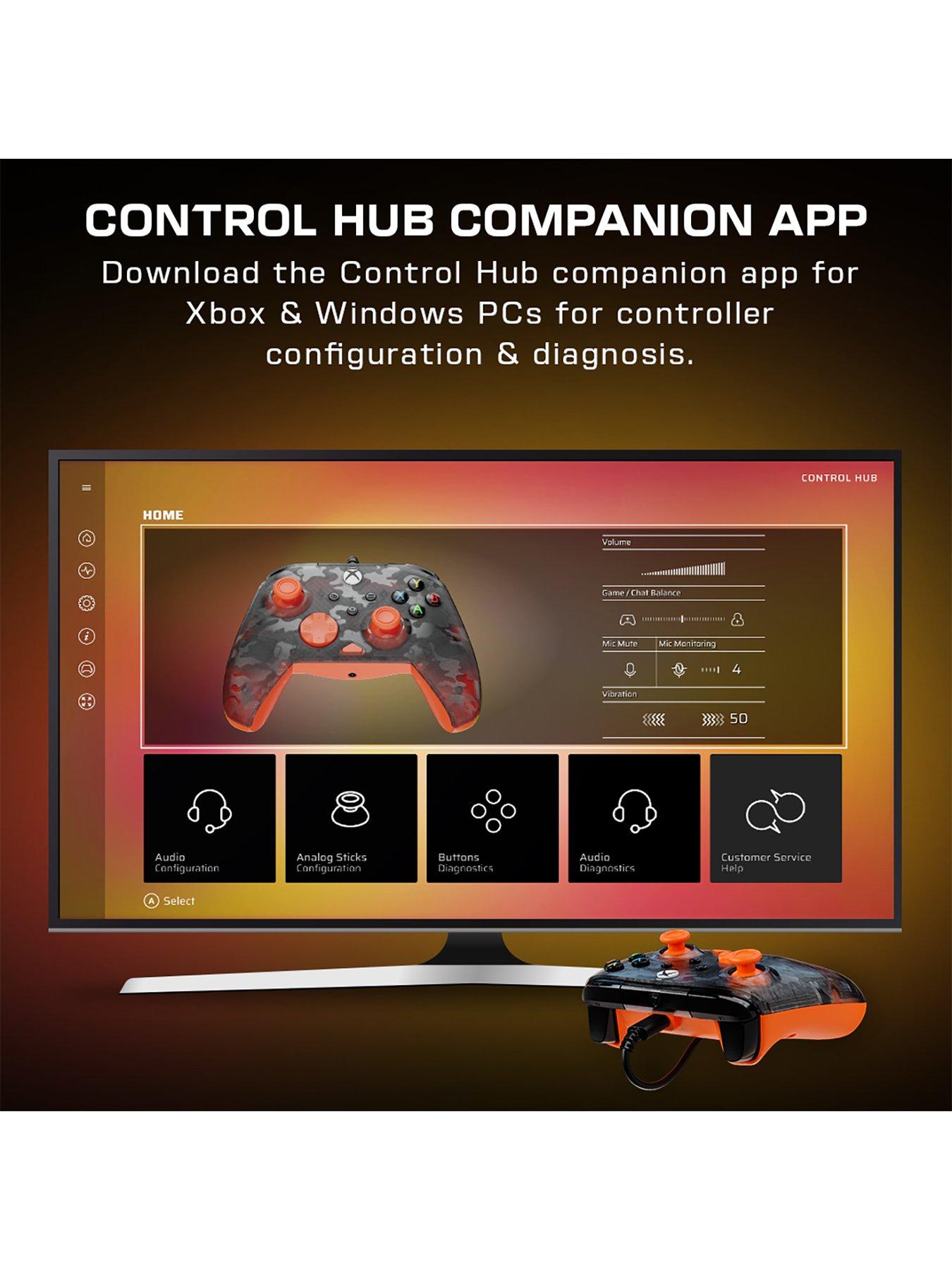  image of turtle-beach-rematch-core-wired-gaming-controller-for-xbox-amp-pc-ghost-black-camo-amp-orange