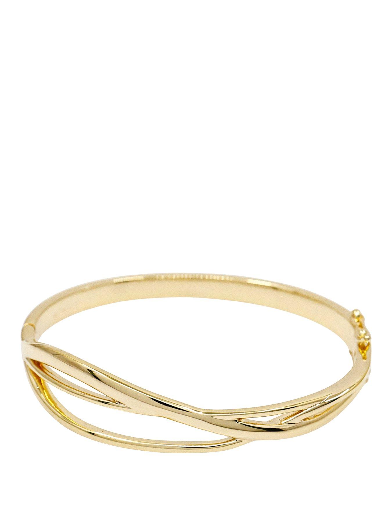 the-edit-hs-edit-18ct-yellow-gold-plated-abstract-entwined-bangle