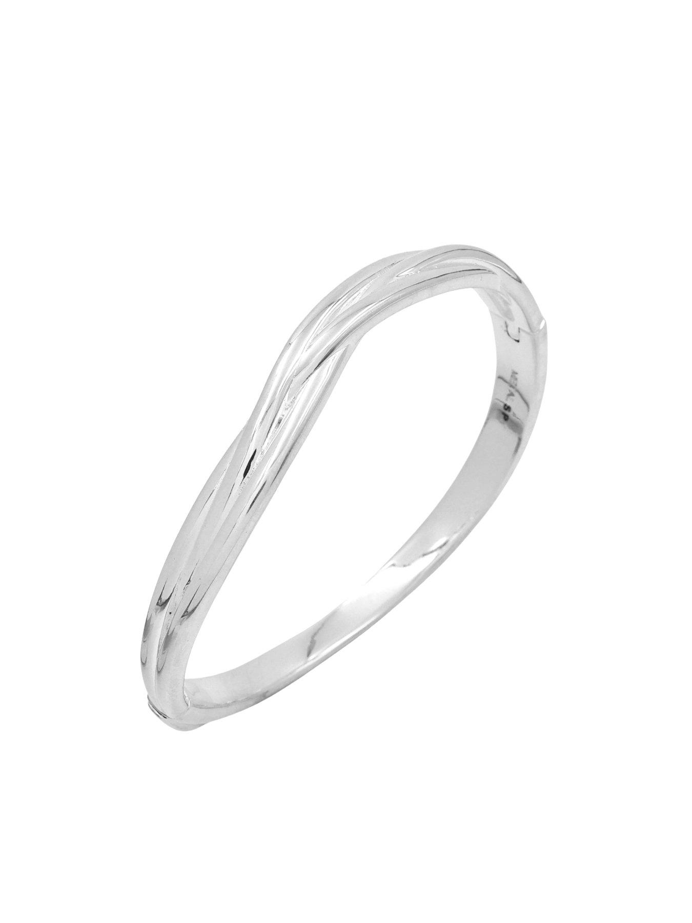 Image 3 of 4 of The Edit HS The Edit Sterling Silver Plated Abstract Entwined Bangle