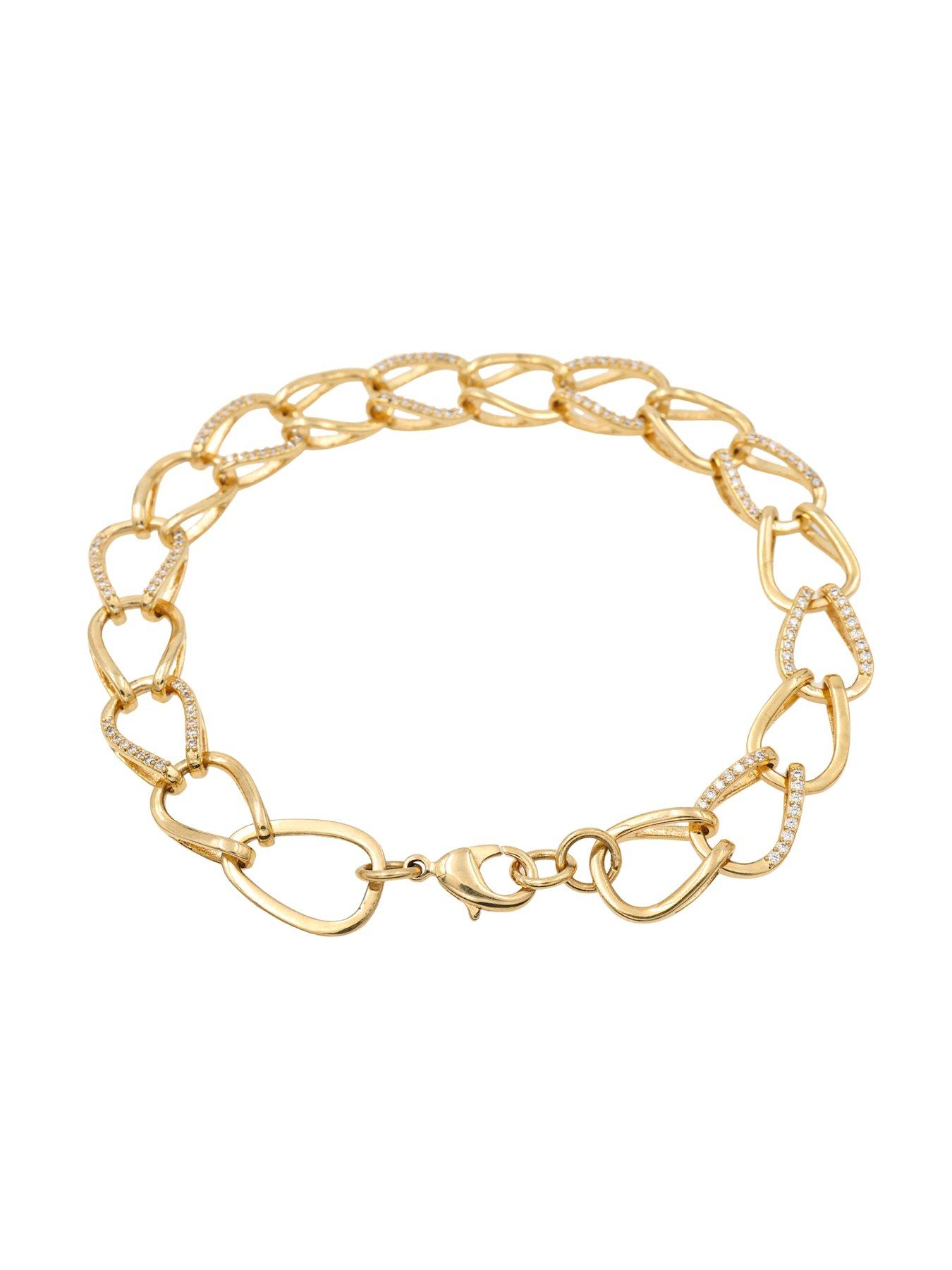 Image 2 of 5 of The Edit HS Chains 18Ct Cubic Zirconia Chunky Large Link Chain Bracelet - Gold