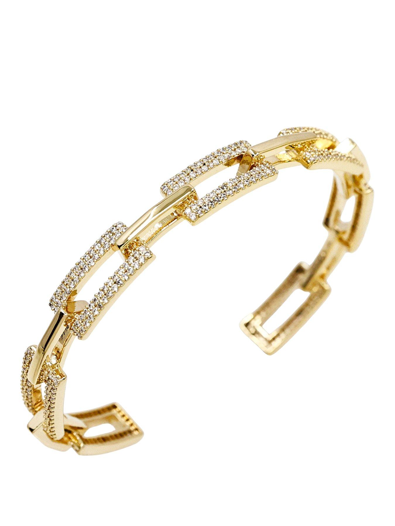 the-edit-hs-edit-chains-18ct-yellow-gold-plate-cubic-zirconia-square-link-bangle