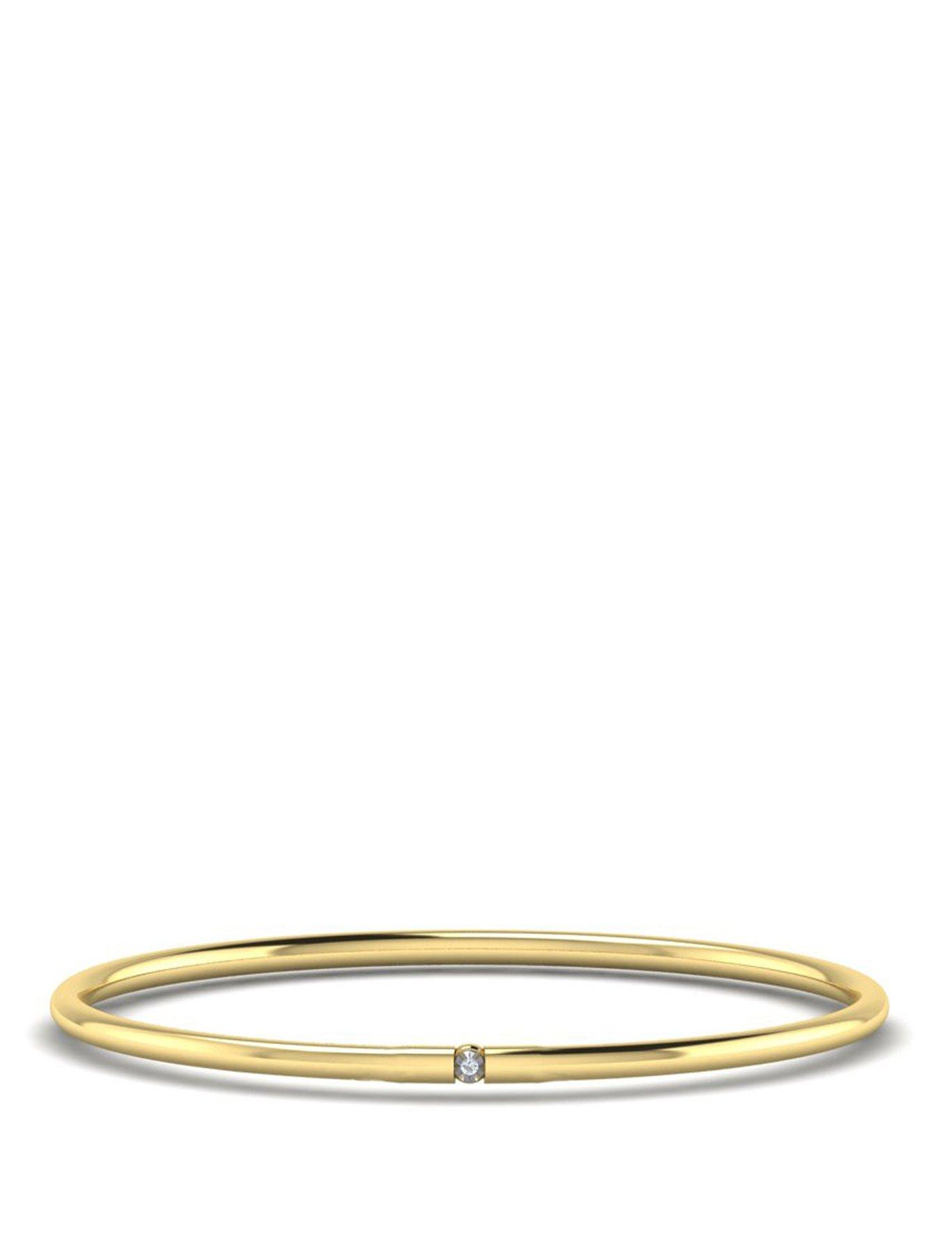 Image 1 of 5 of Kleora Aurora Modern Electrum Miracle Plate Diamond Bangle - Gold