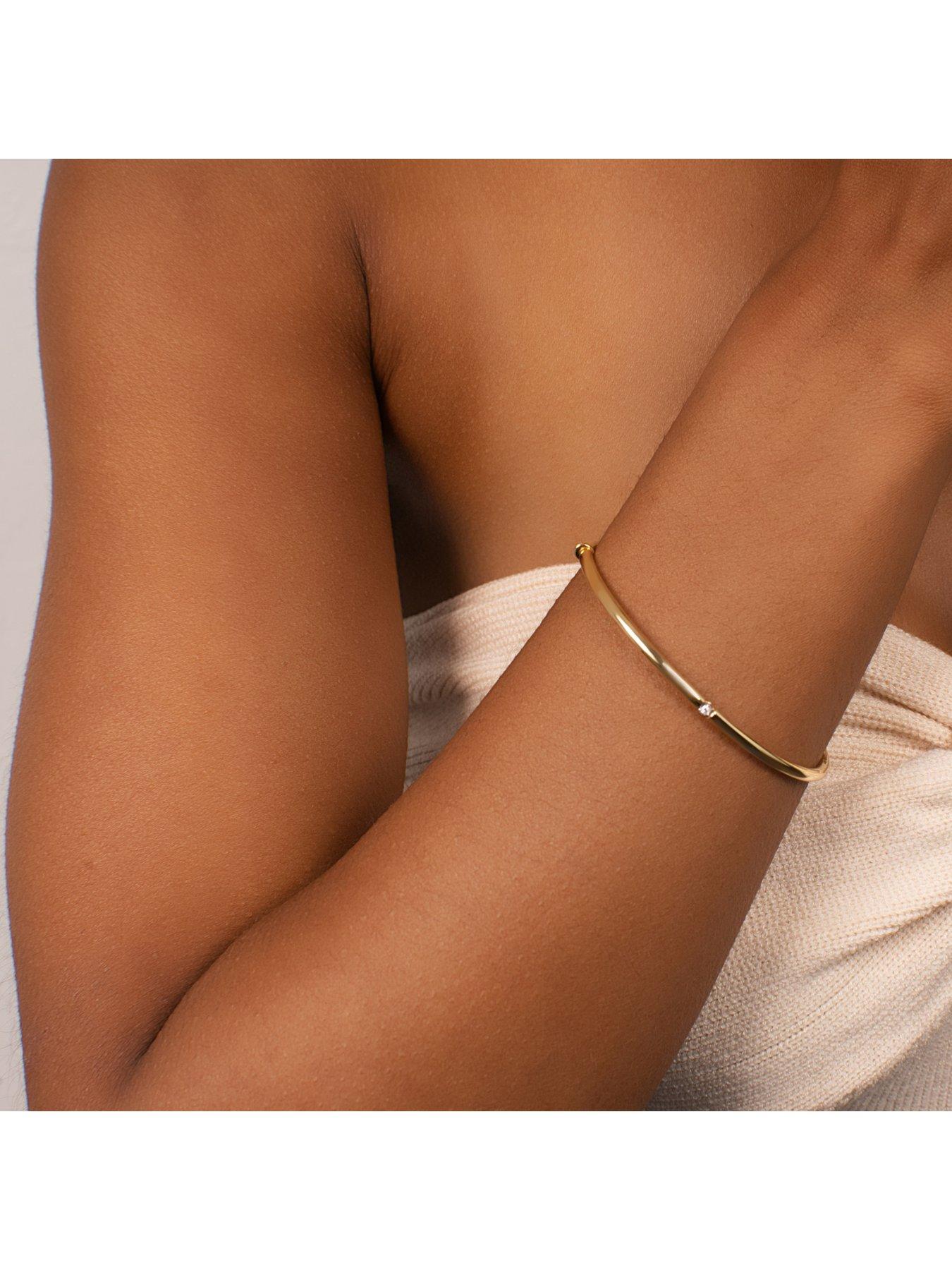  image of kleora-aurora-modern-electrum-miracle-plate-diamond-bangle