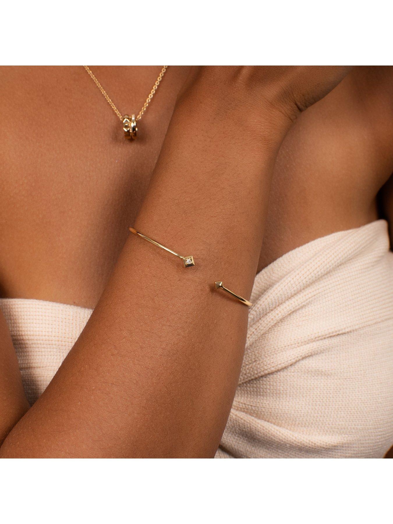  image of kleora-pyramid-modern-electrum-diamond-pyramid-bangle