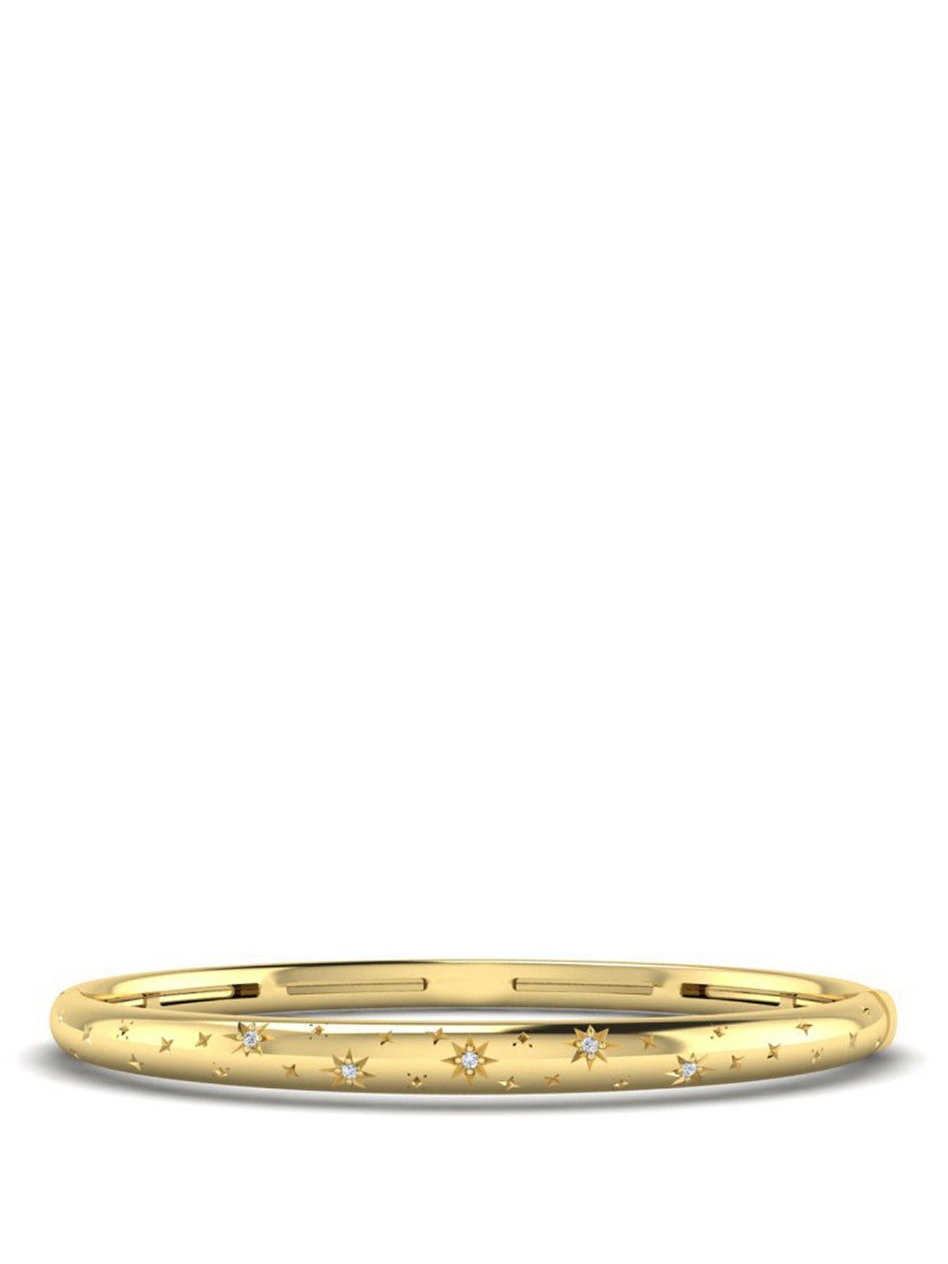 Image 1 of 7 of Kleora Aurora Modern Electrum Diamond Star Burst Bangle - Gold