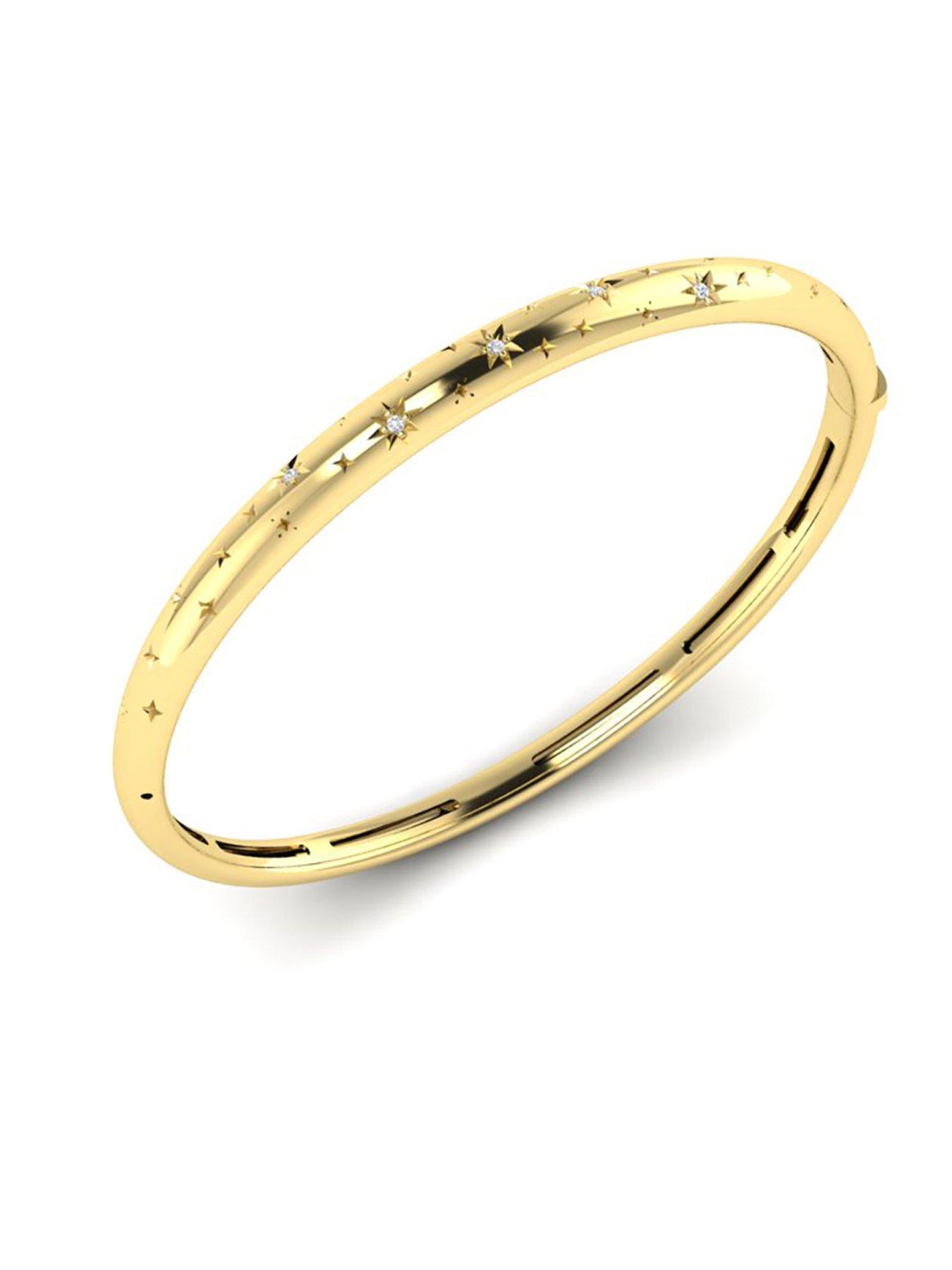  image of kleora-aurora-modern-electrum-diamond-star-burst-bangle