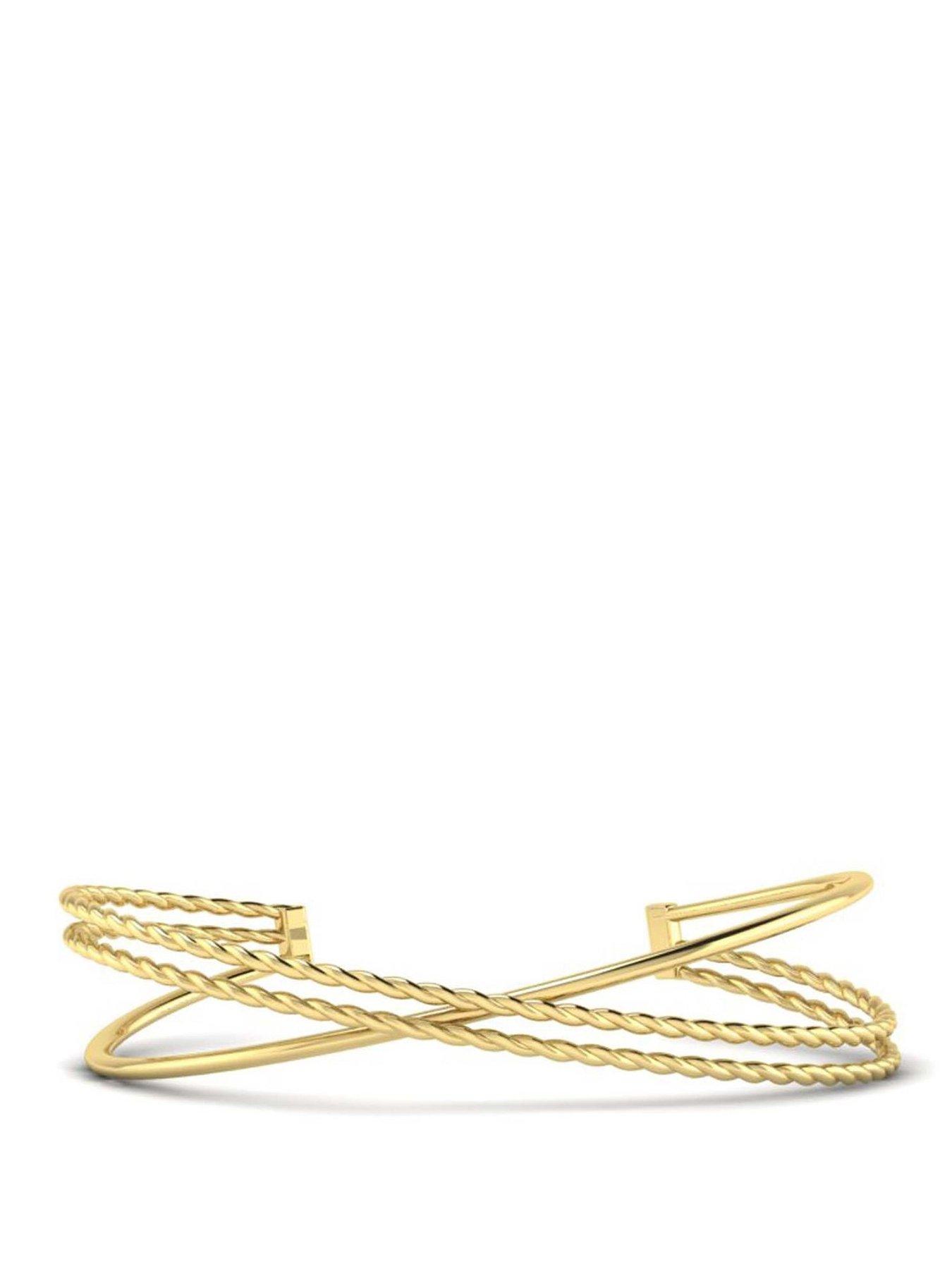  image of kleora-contorto-modern-electrum-rope-polished-crossover-bangle