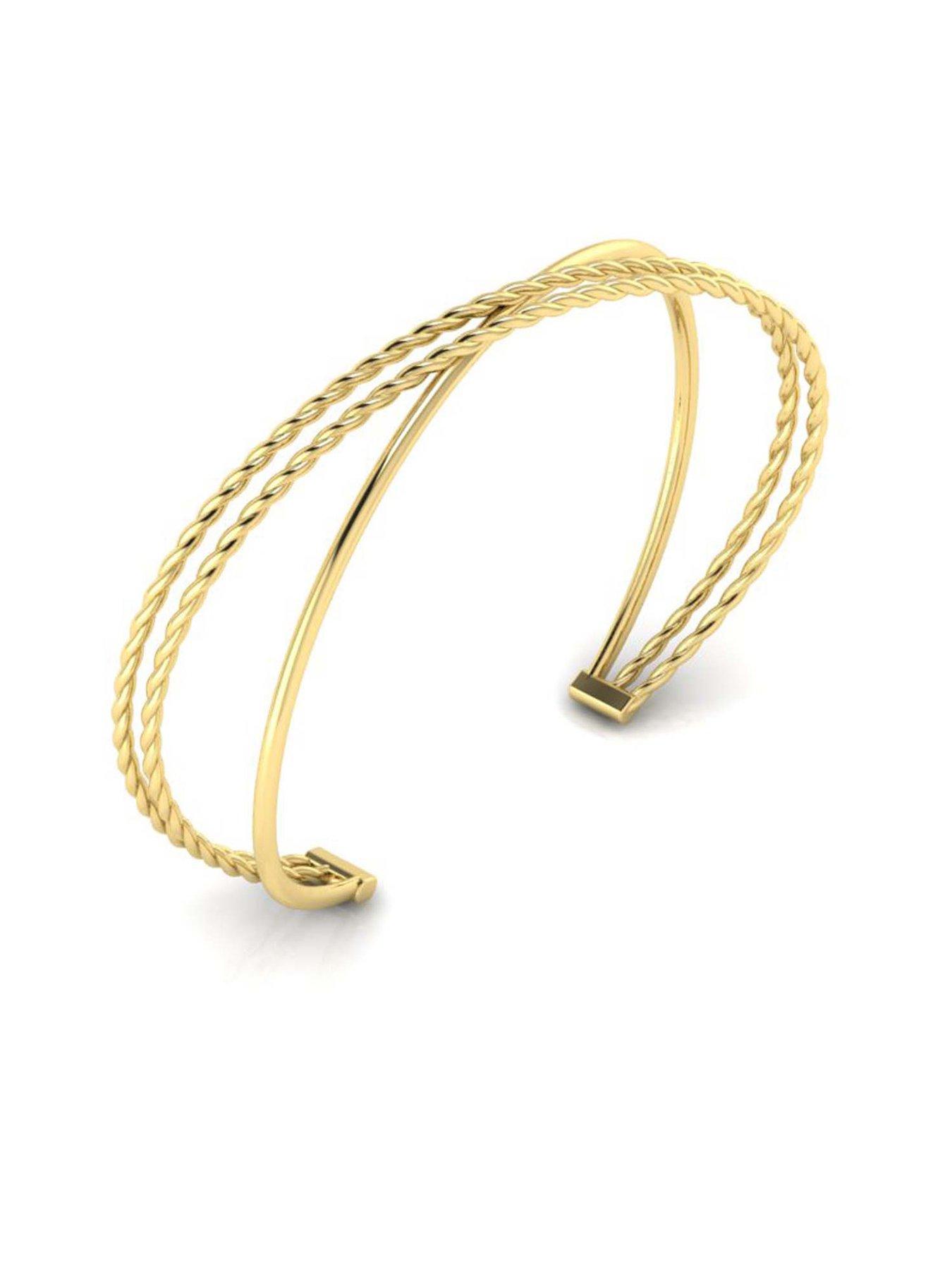  image of kleora-contorto-modern-electrum-rope-polished-crossover-bangle