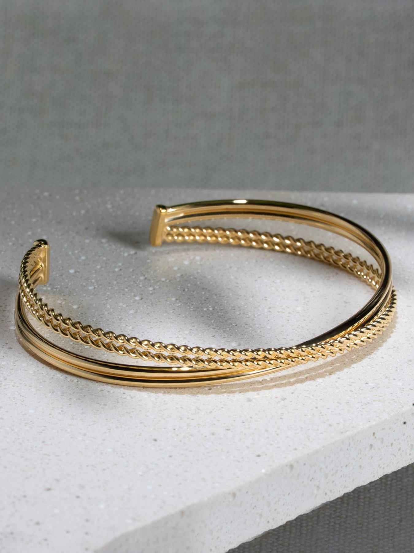  image of kleora-contorto-modern-electrum-rope-polished-crossover-bangle