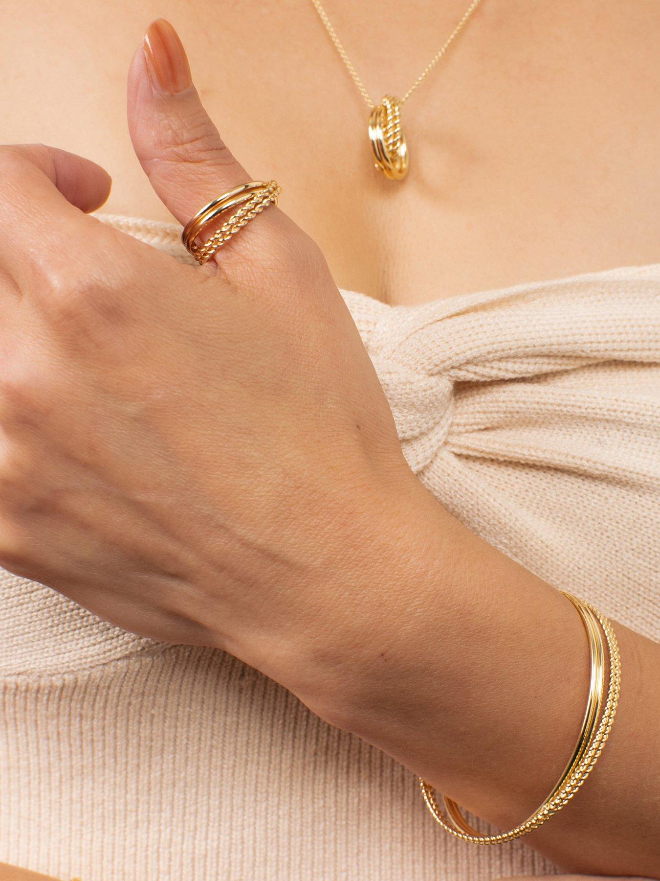 Image 4 of 6 of Kleora CONTORTO Modern Electrum Rope & Polished Crossover Bangle