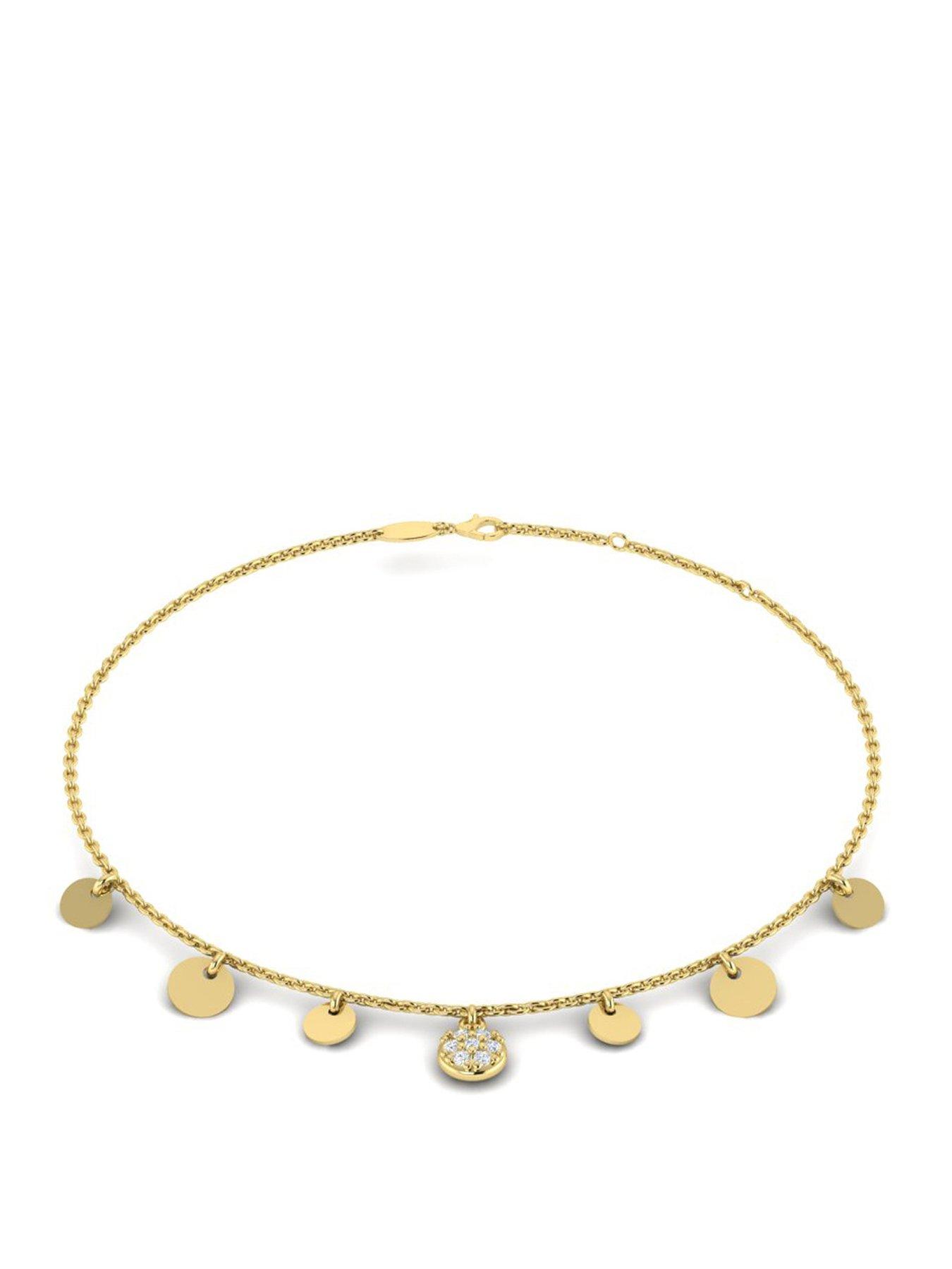 Kleora KLEORA AURORA Modern Electrum Diamond Disc Station Bracelet