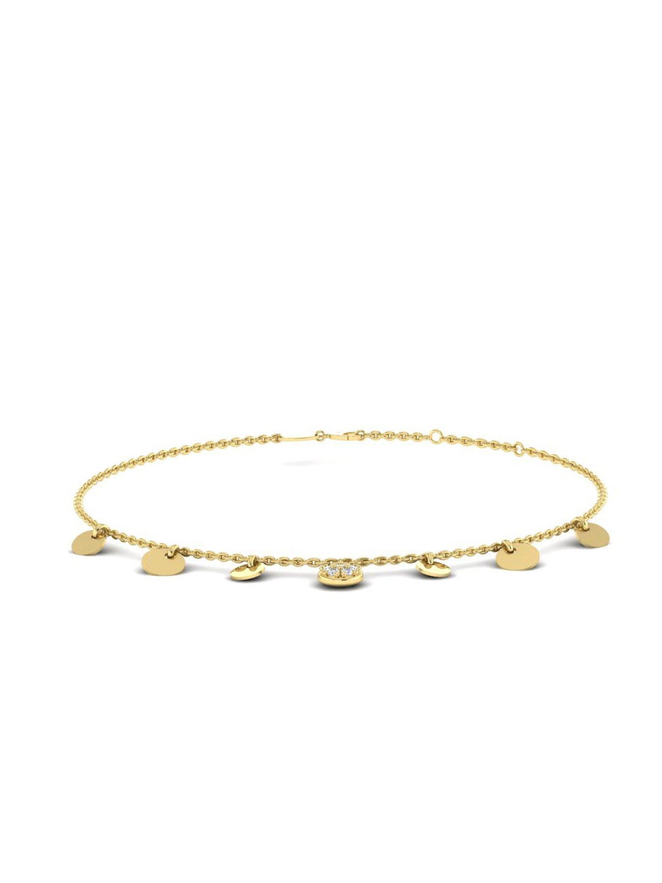 stillFront image of kleora-aurora-modern-electrum-diamond-disc-station-bracelet