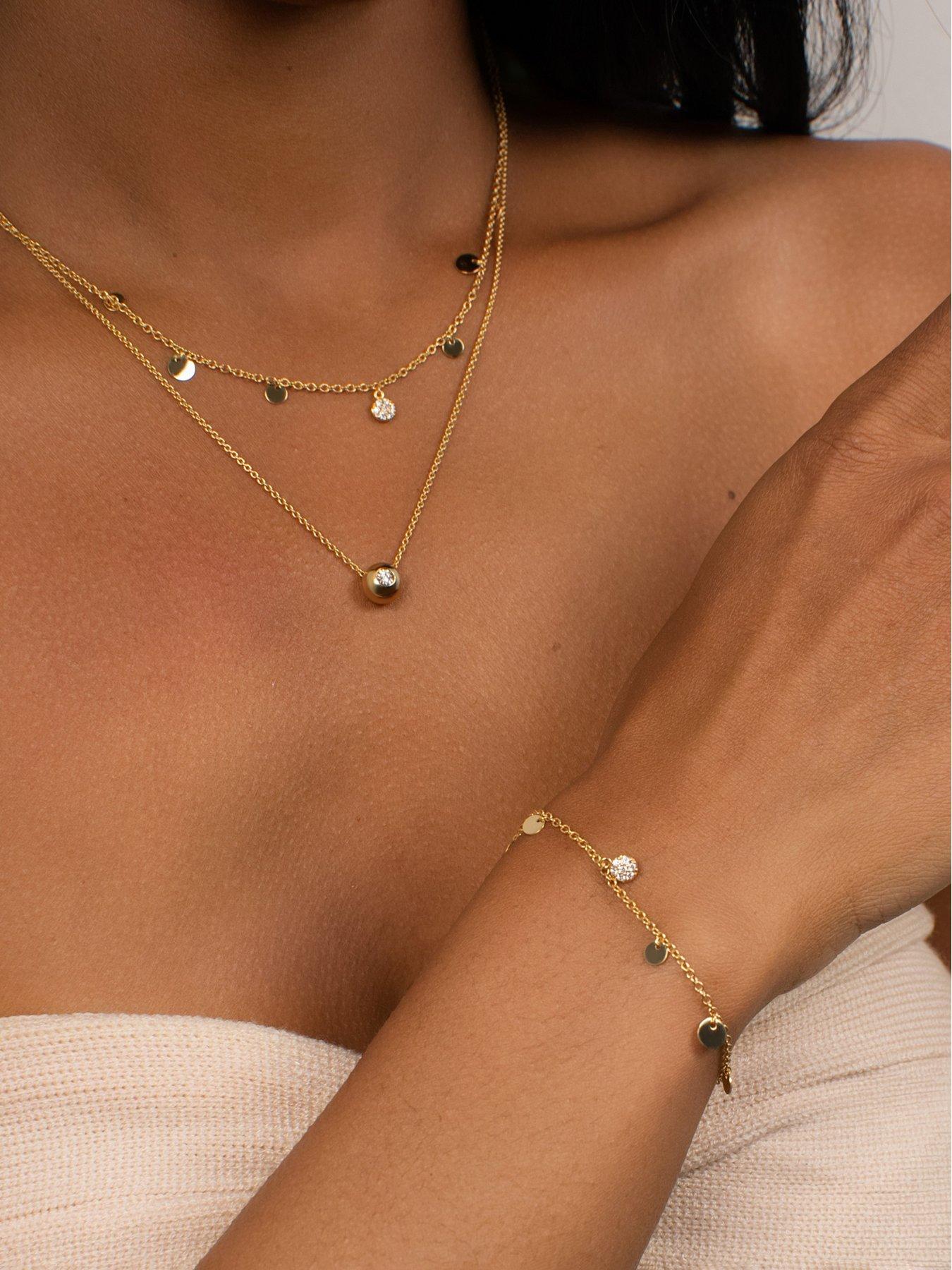  image of kleora-aurora-modern-electrum-diamond-disc-station-bracelet