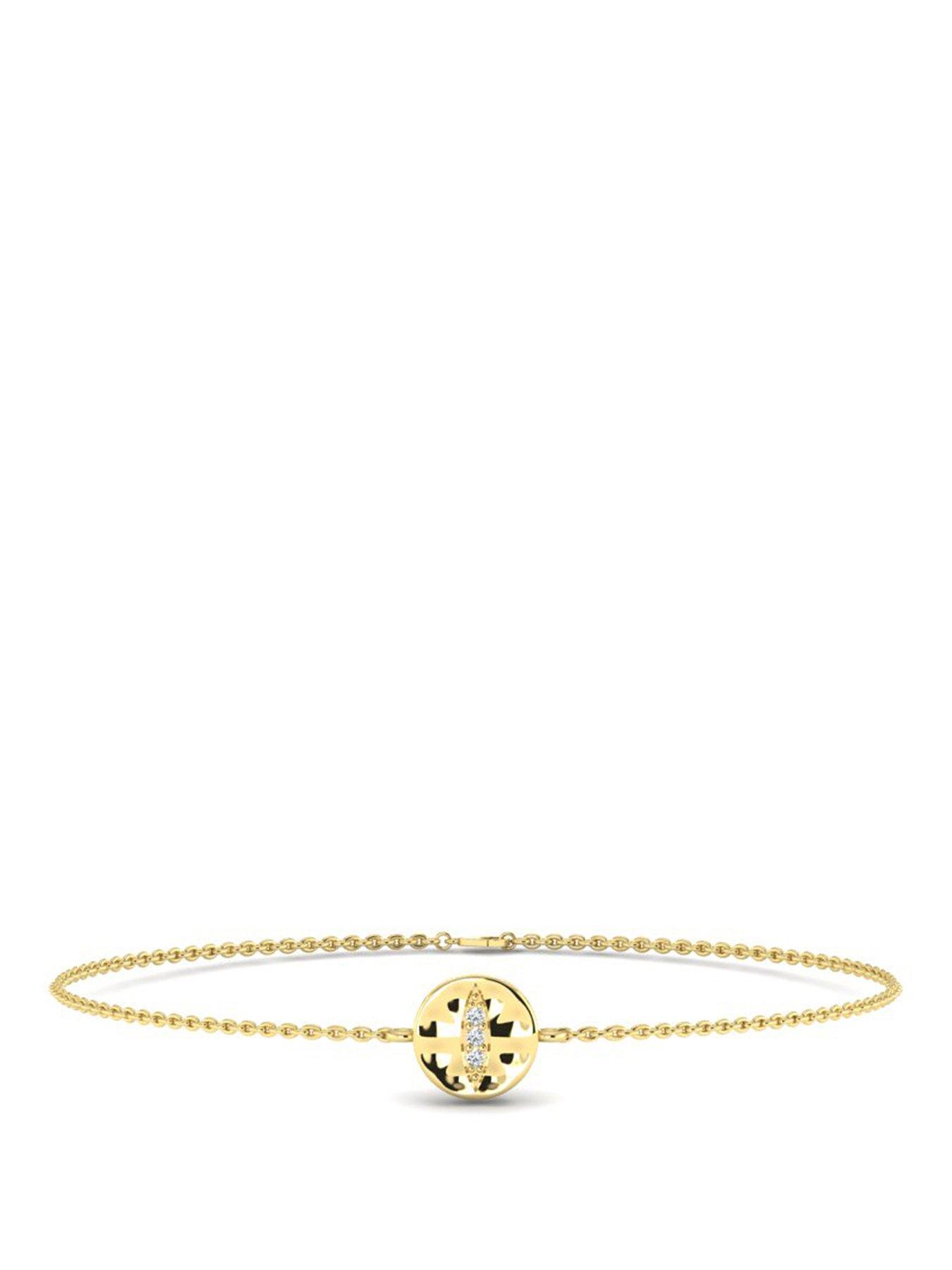Kleora KLEORA IRIS Modern Electrum Diamond Cats Eye Circle Bracelet
