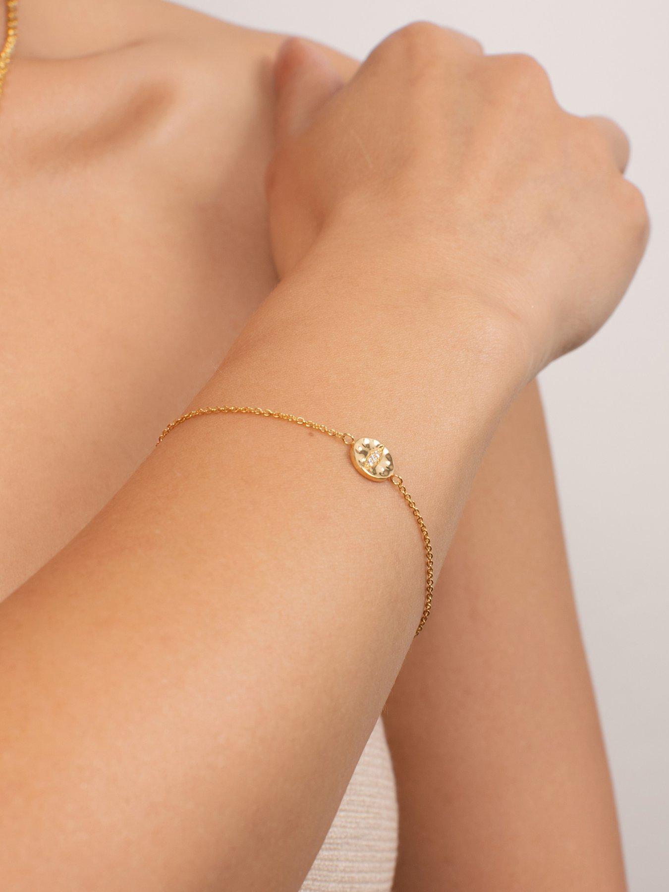 Image 3 of 5 of Kleora IRIS Modern Electrum Diamond Cats Eye Circle Bracelet