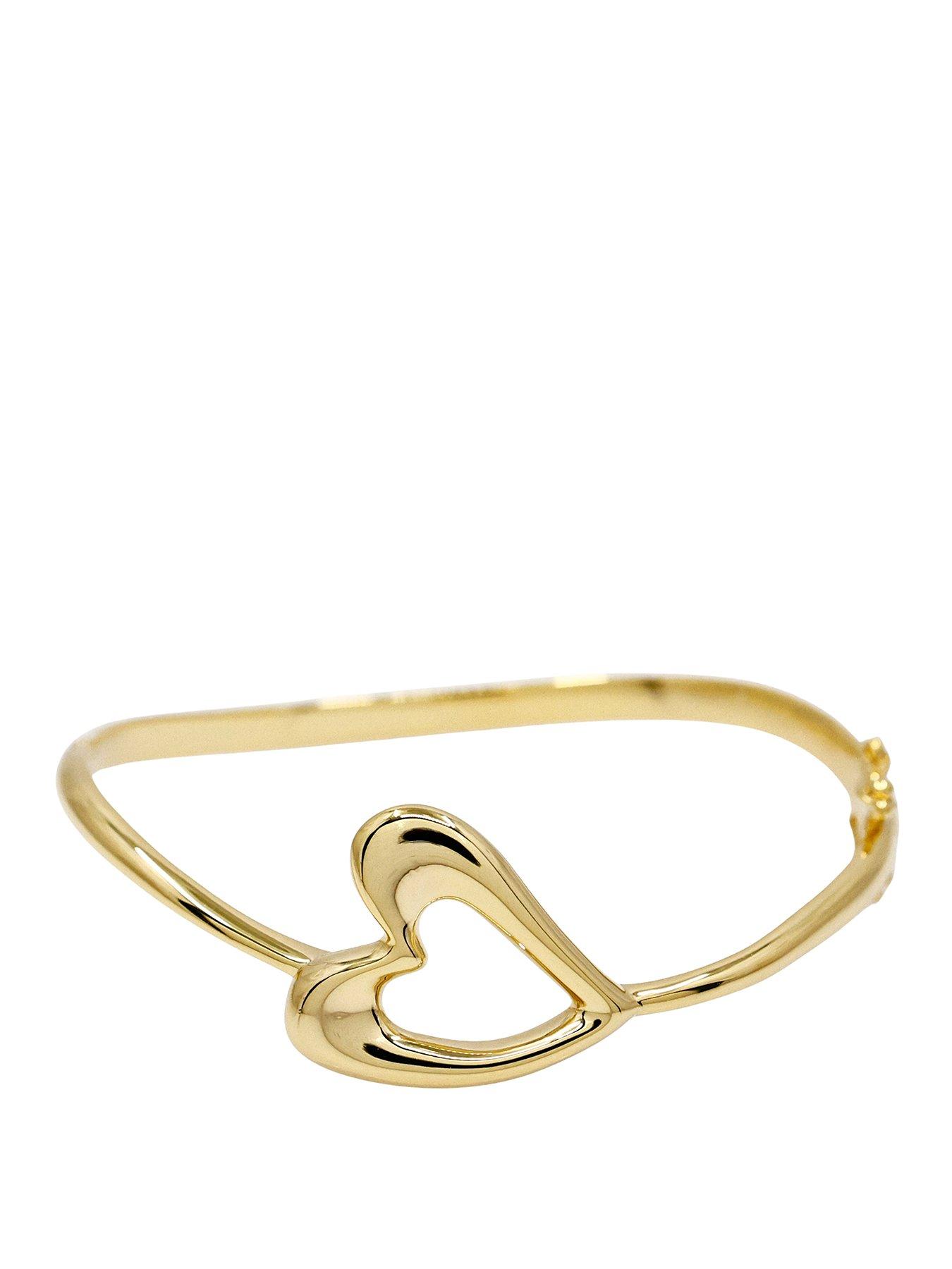 Image 1 of 4 of The Edit Hs Hearts 18Ct Plated Abstract Heart Bangle - Gold