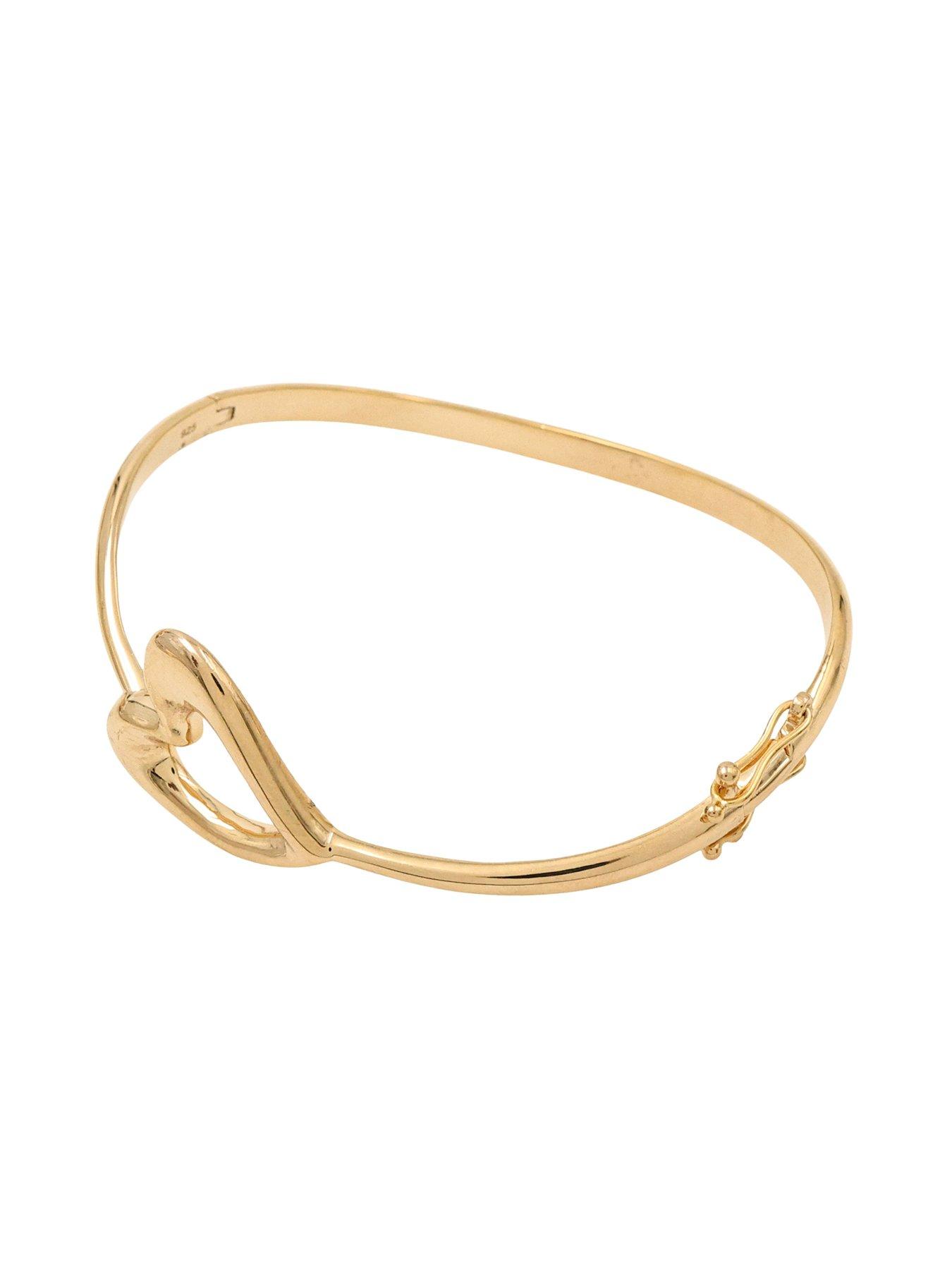 Image 2 of 4 of The Edit Hs Hearts 18Ct Plated Abstract Heart Bangle - Gold