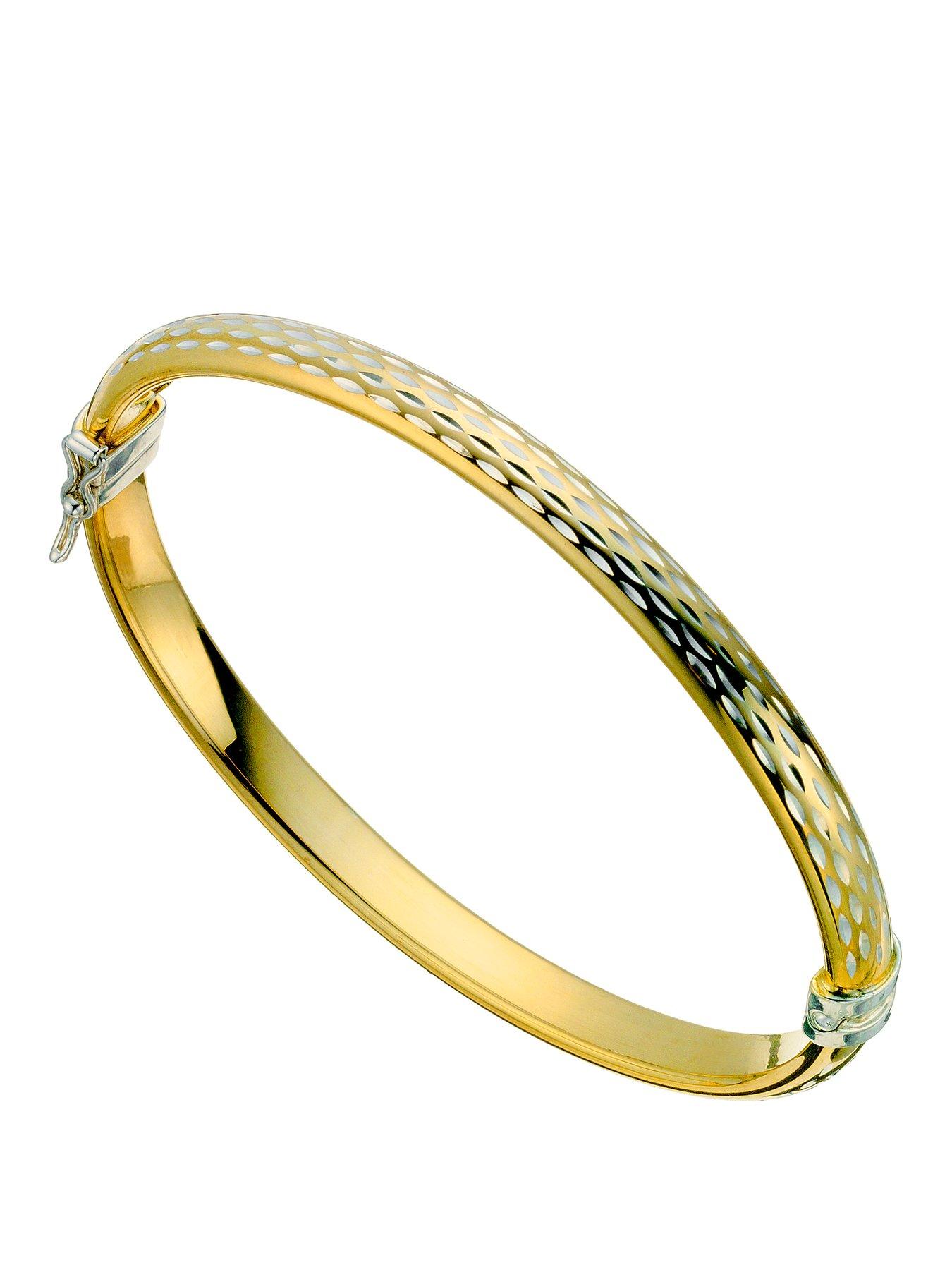 H. Samuel Together Silver & Bonded Gold Diamond Cut Bangle