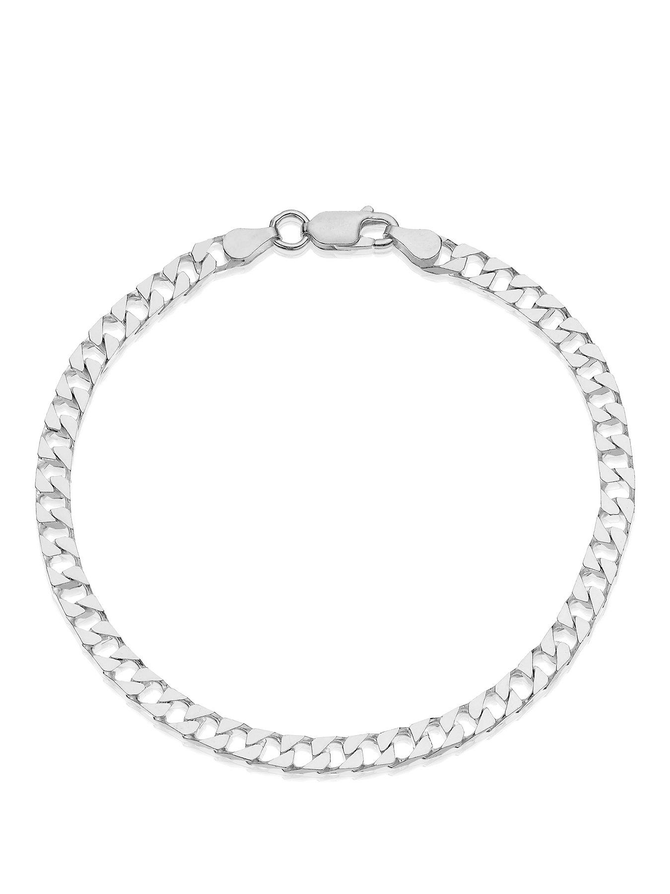 H. Samuel Men's Sterling Square Curb Bracelet 825'' - Silver