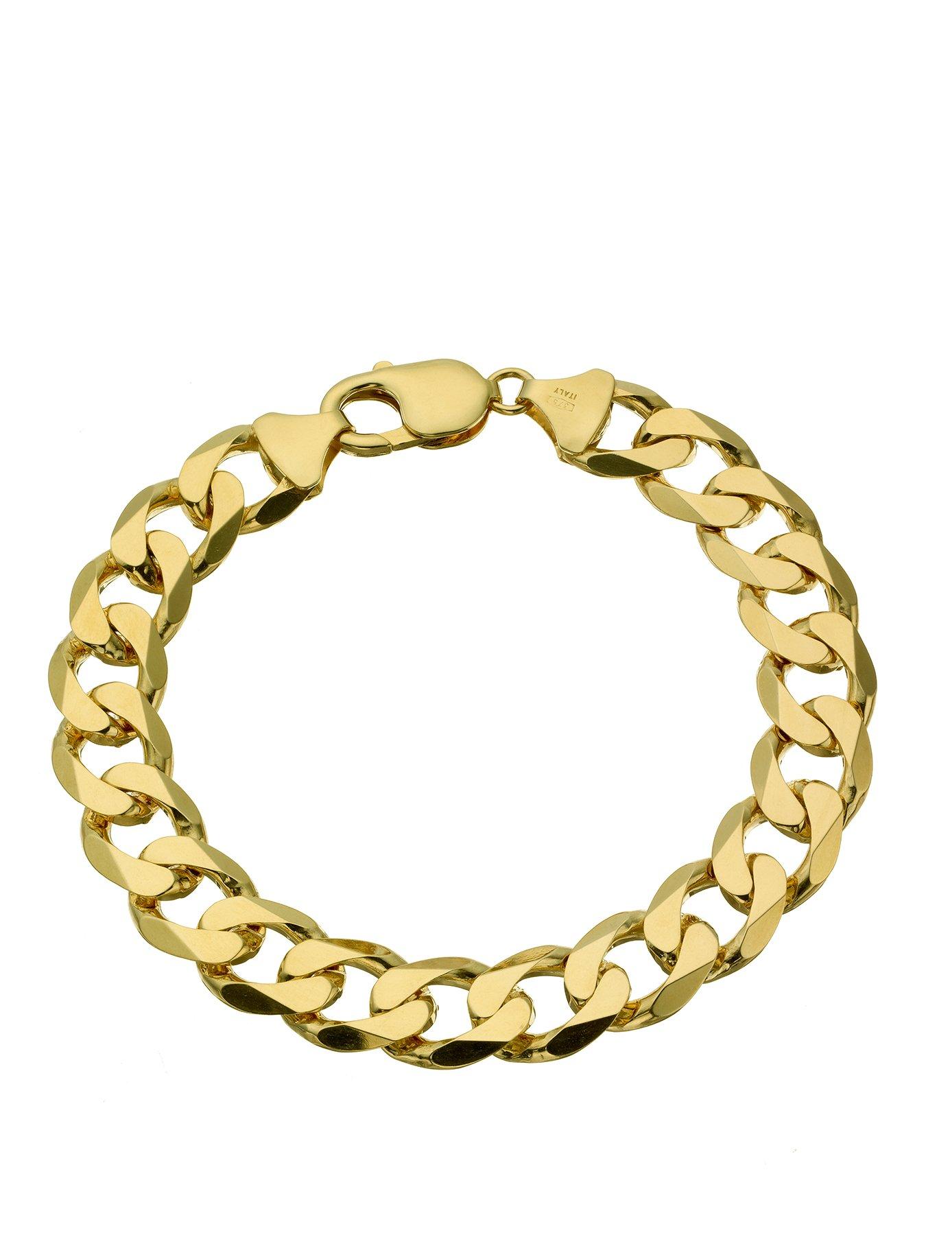Ernest Jones 9Ct 8.5" Curb Chain Bracelet - Gold