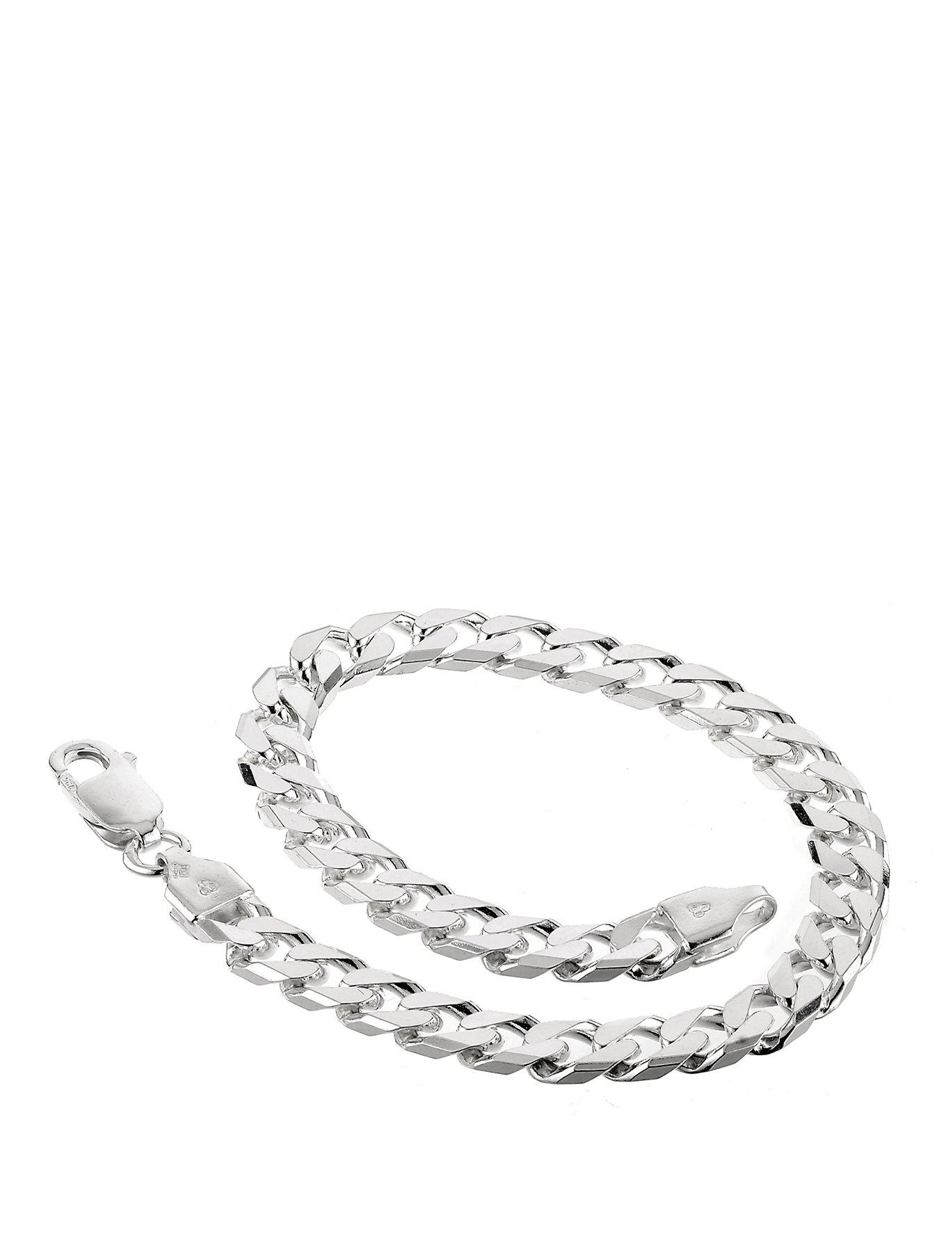 Ernest Jones Sterling 8" Curb Chain Bracelet - Silver