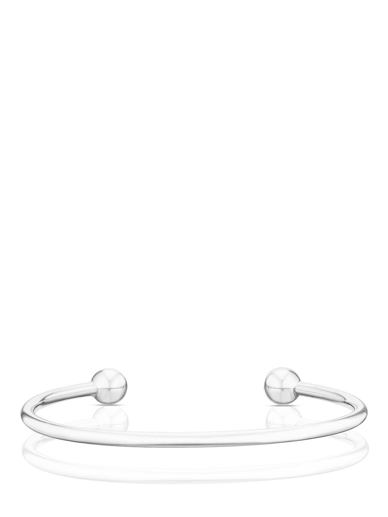 Ernest Jones Men's Sterling Silver Torque Bangle