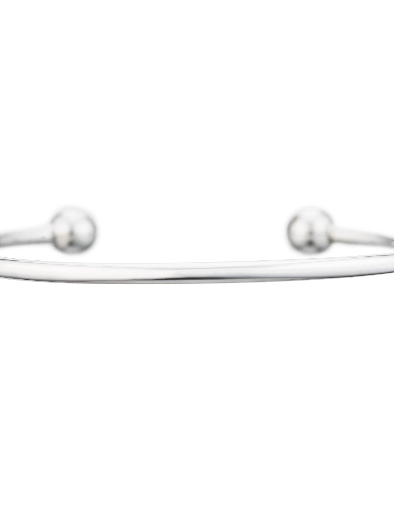 image of ernest-jones-mens-sterling-silver-torque-bangle