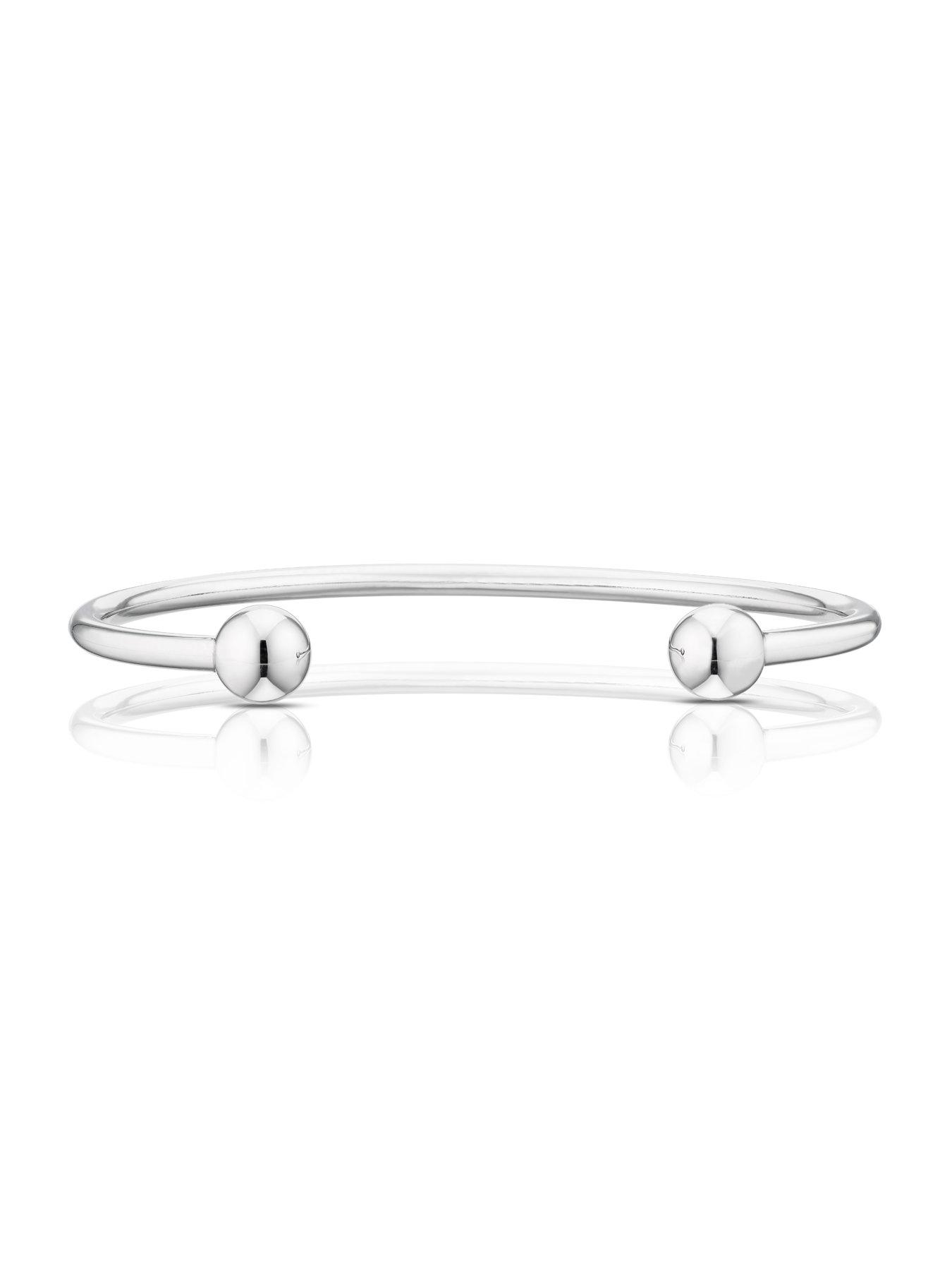  image of ernest-jones-mens-sterling-silver-torque-bangle
