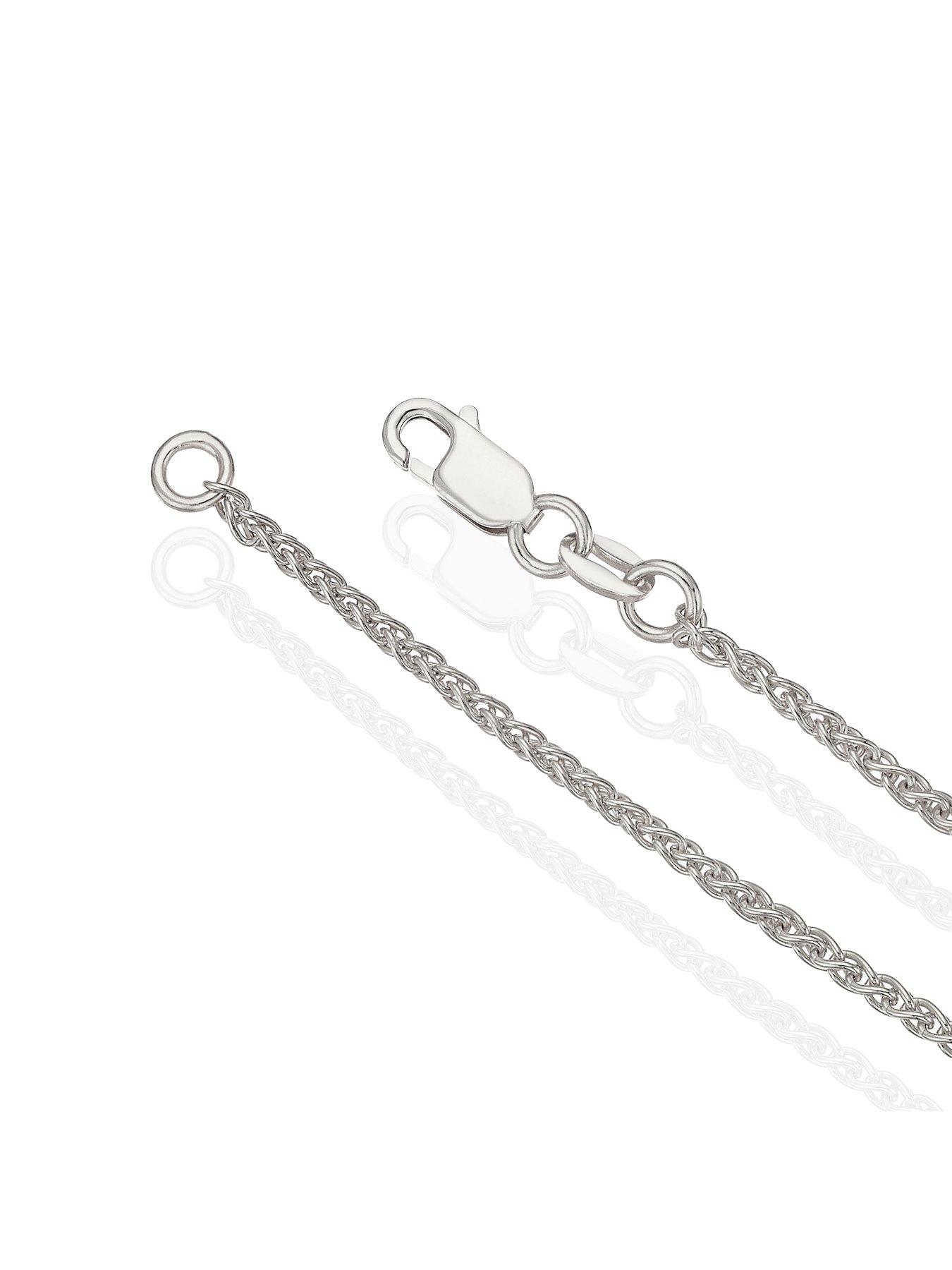 Image 3 of 3 of Ernest Jones Sterling &amp; Black Spinel Woven Edge Cross Shaped Pendant - Silver