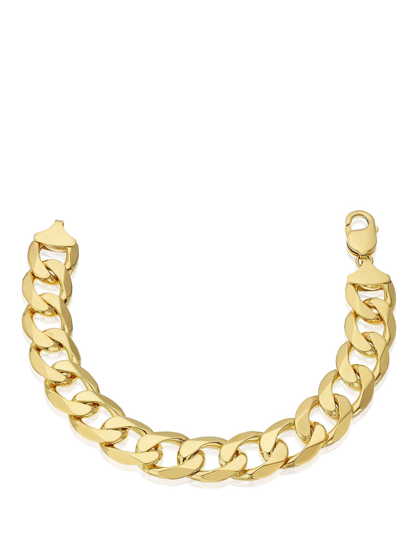 front image of ernest-jones-9ct-mens-9-solid-curb-chain-bracelet-gold