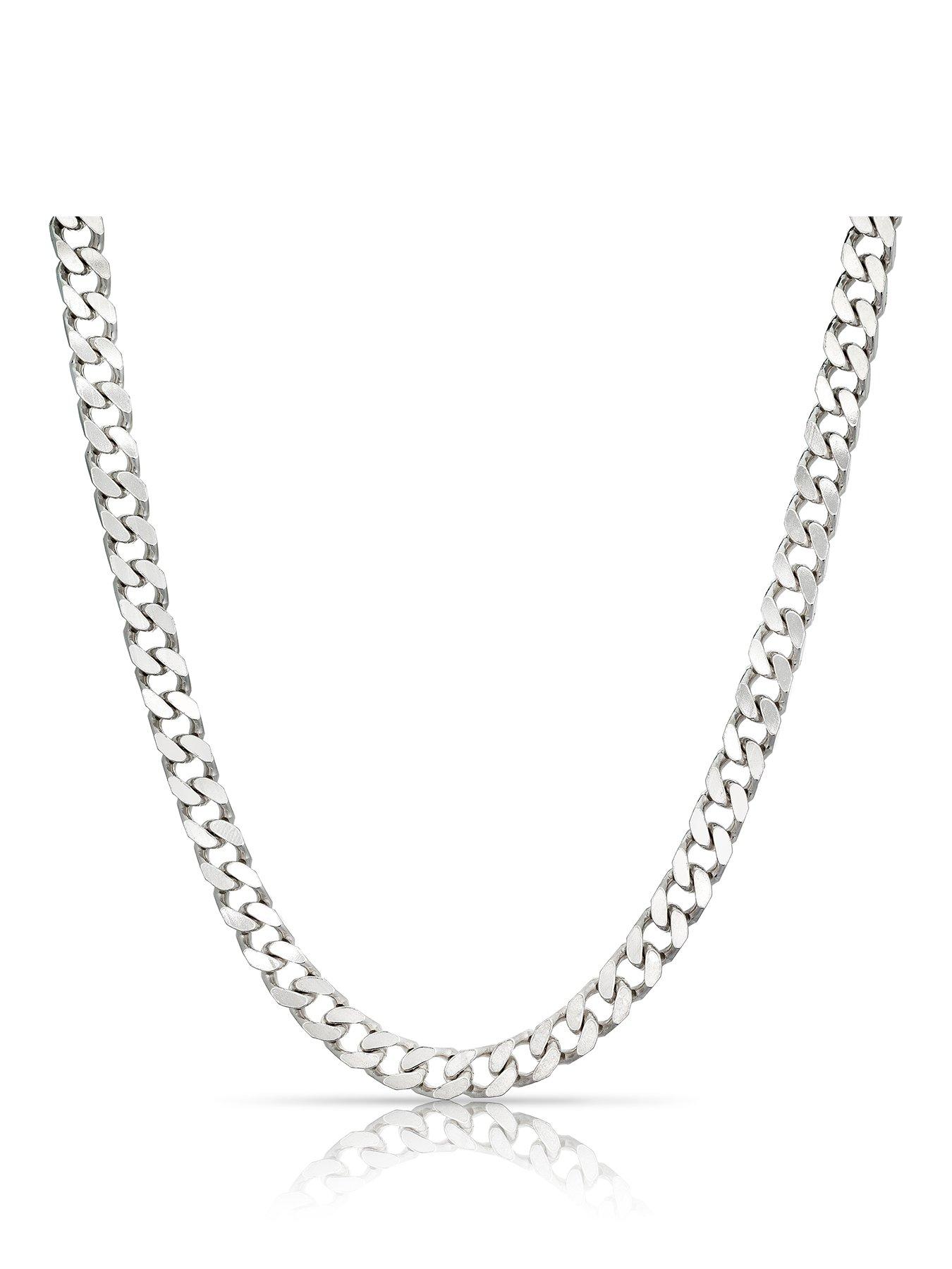 Image 1 of 3 of Ernest Jones Sterling Square 20" Curb Chain Necklace - Silver