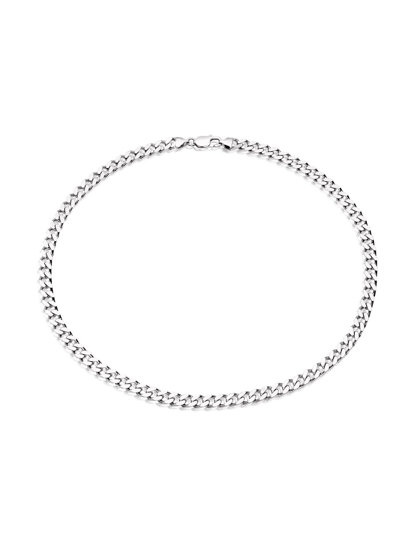 Image 2 of 3 of Ernest Jones Sterling Square 20" Curb Chain Necklace - Silver