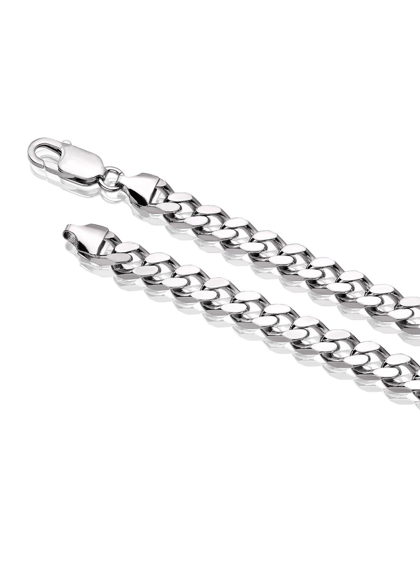 Image 3 of 3 of Ernest Jones Sterling Square 20" Curb Chain Necklace - Silver