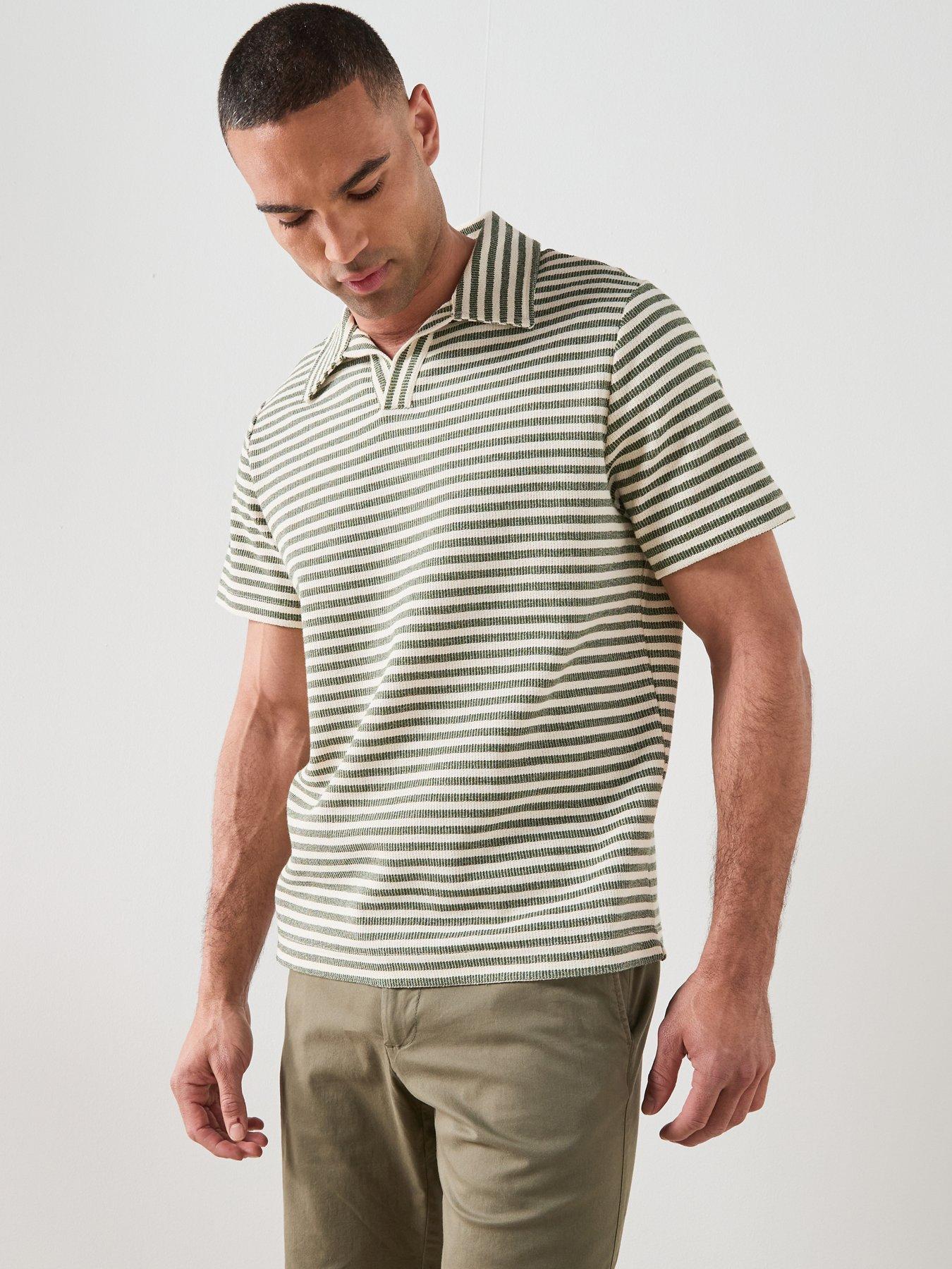 Image 1 of 5 of Mango Mango Xavir Short Sleeve Poloshirt - Medium Green