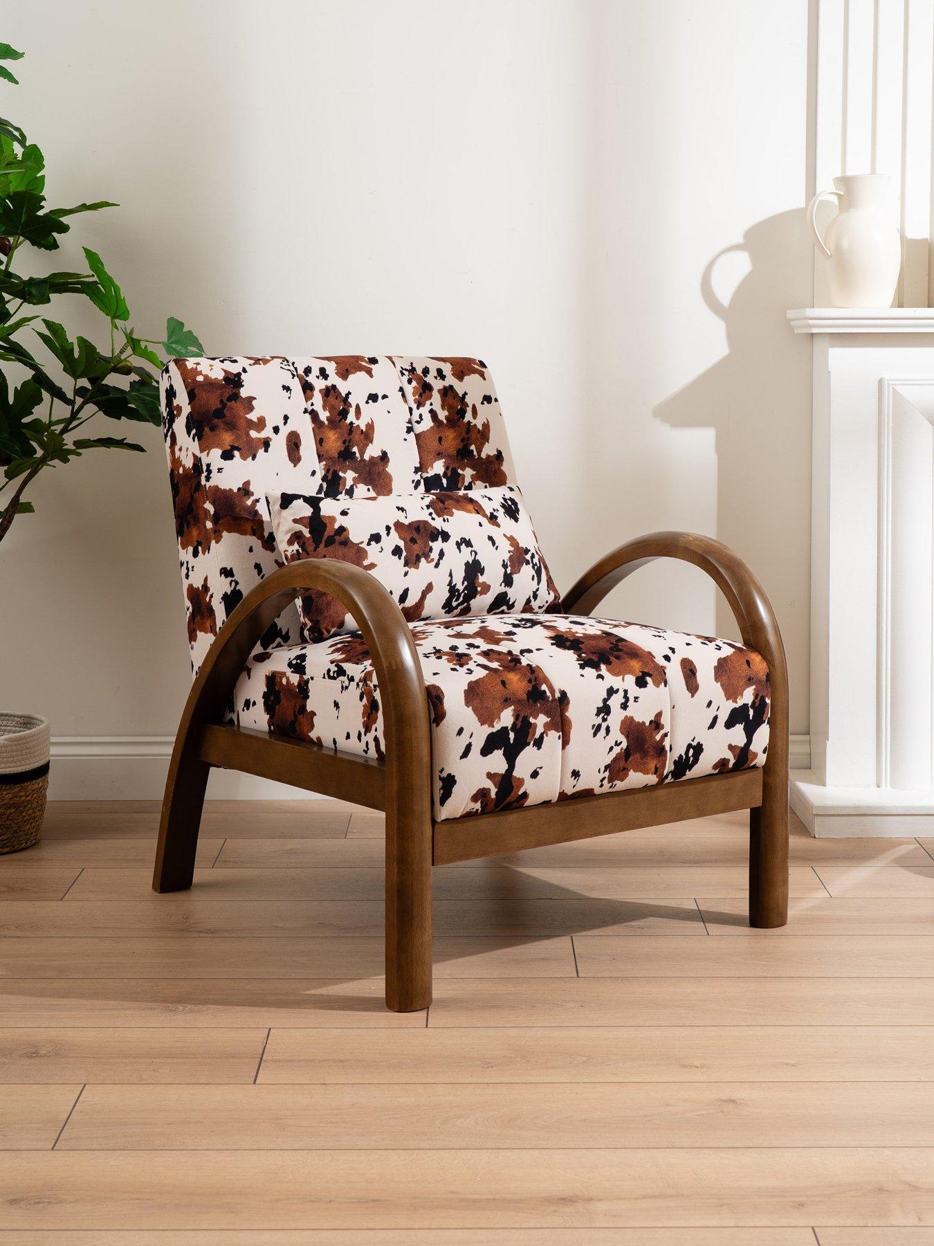 Scottish Everlastings Cow Print Accent Chair