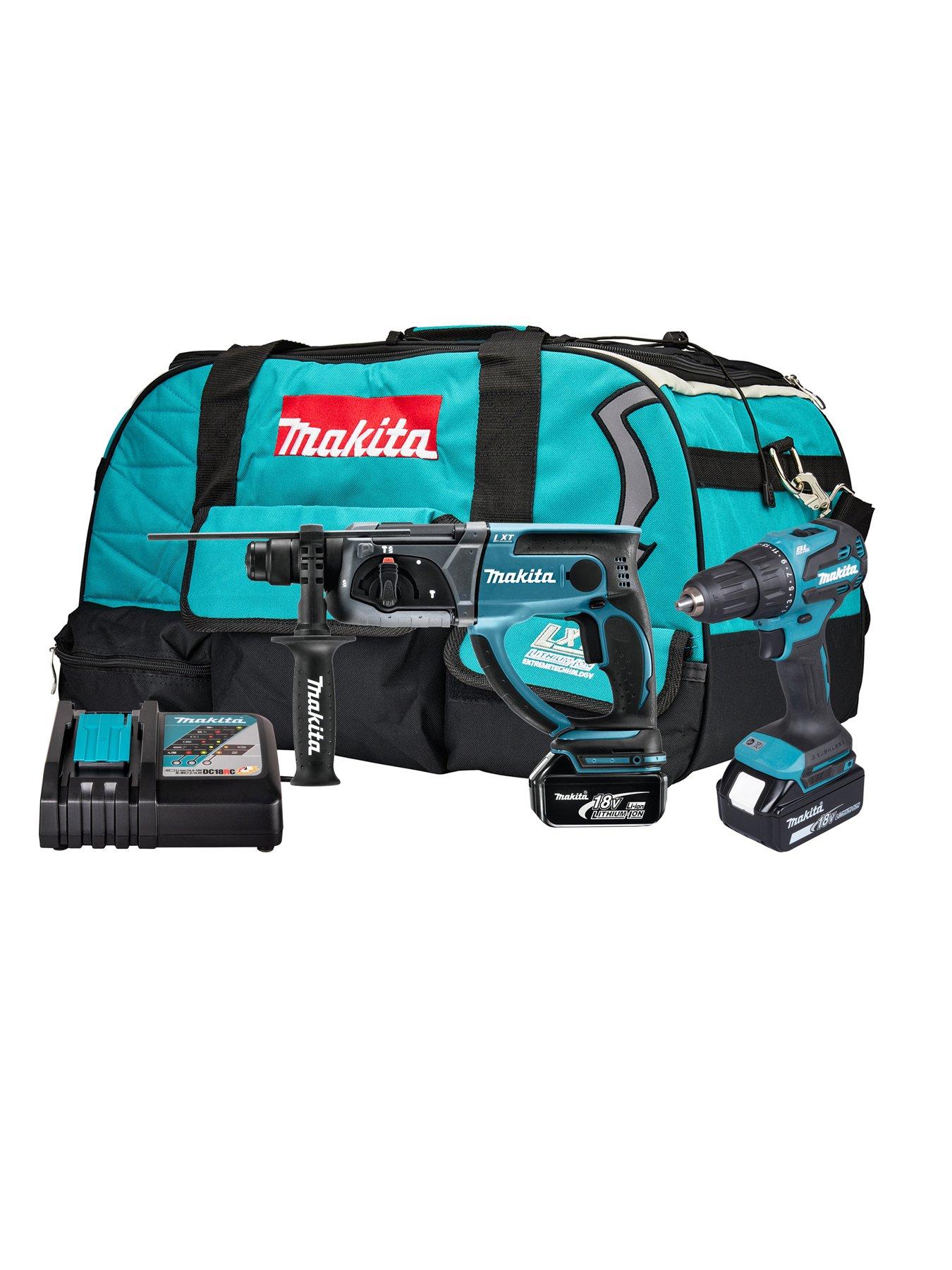  image of makita-18v-lxt-combi-sds-drill-2-x-5ah