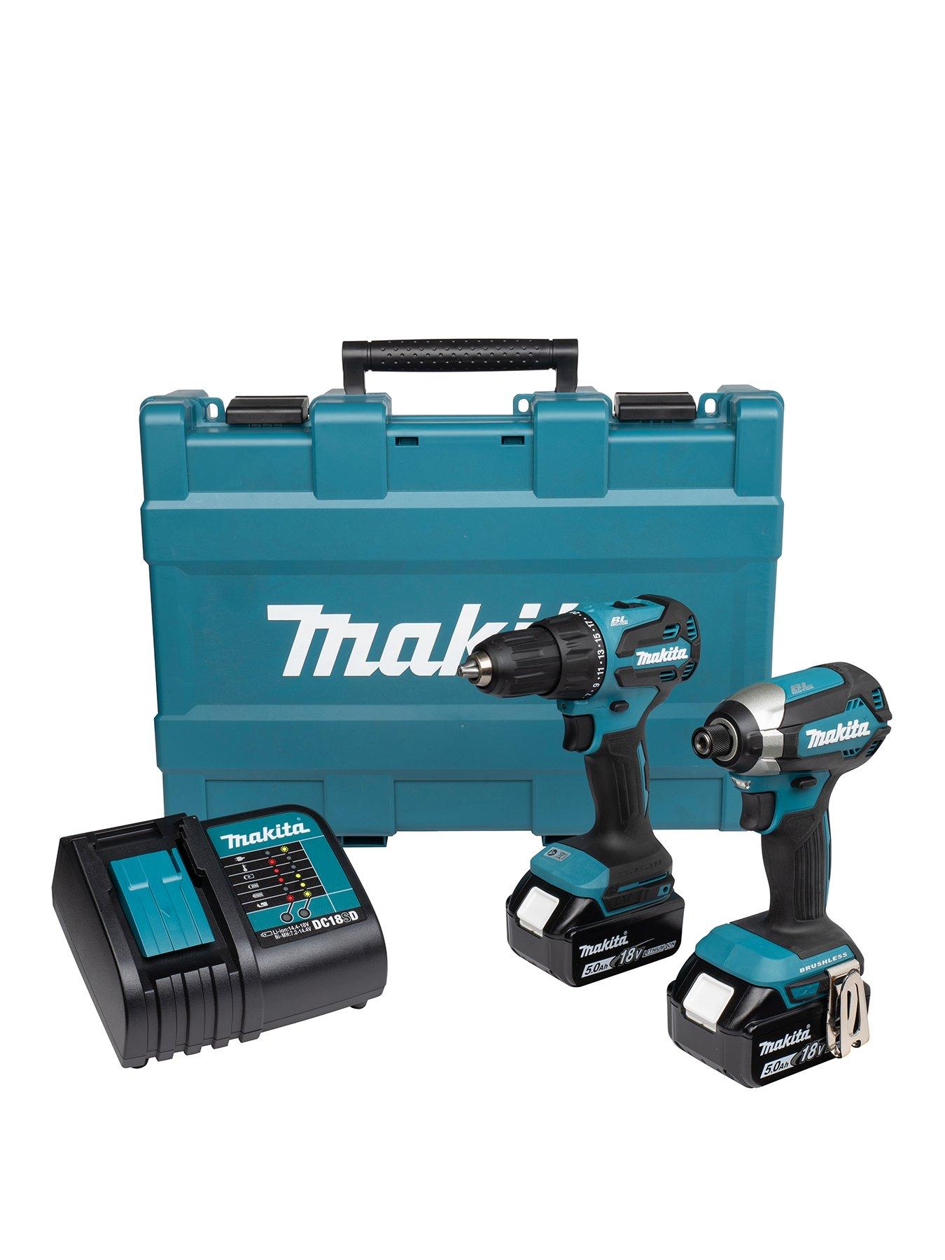 Image 1 of 3 of Makita 18V BRUSHLESS COMBI & IMPACT 2 X 5AH