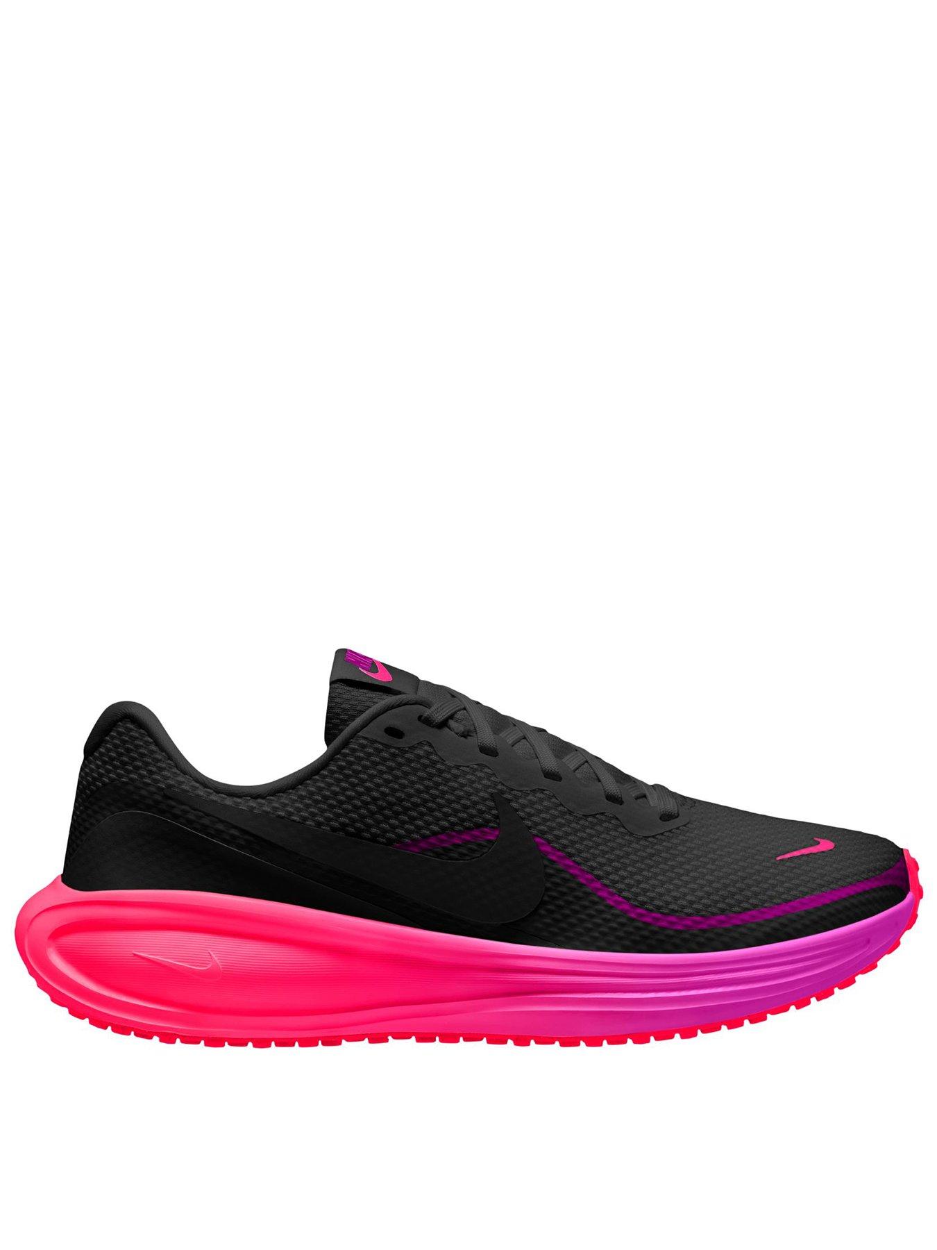 Image 1 of 4 of Nike Womens Revolution 8 Cushioned Lace-Up Running Trainers - Black