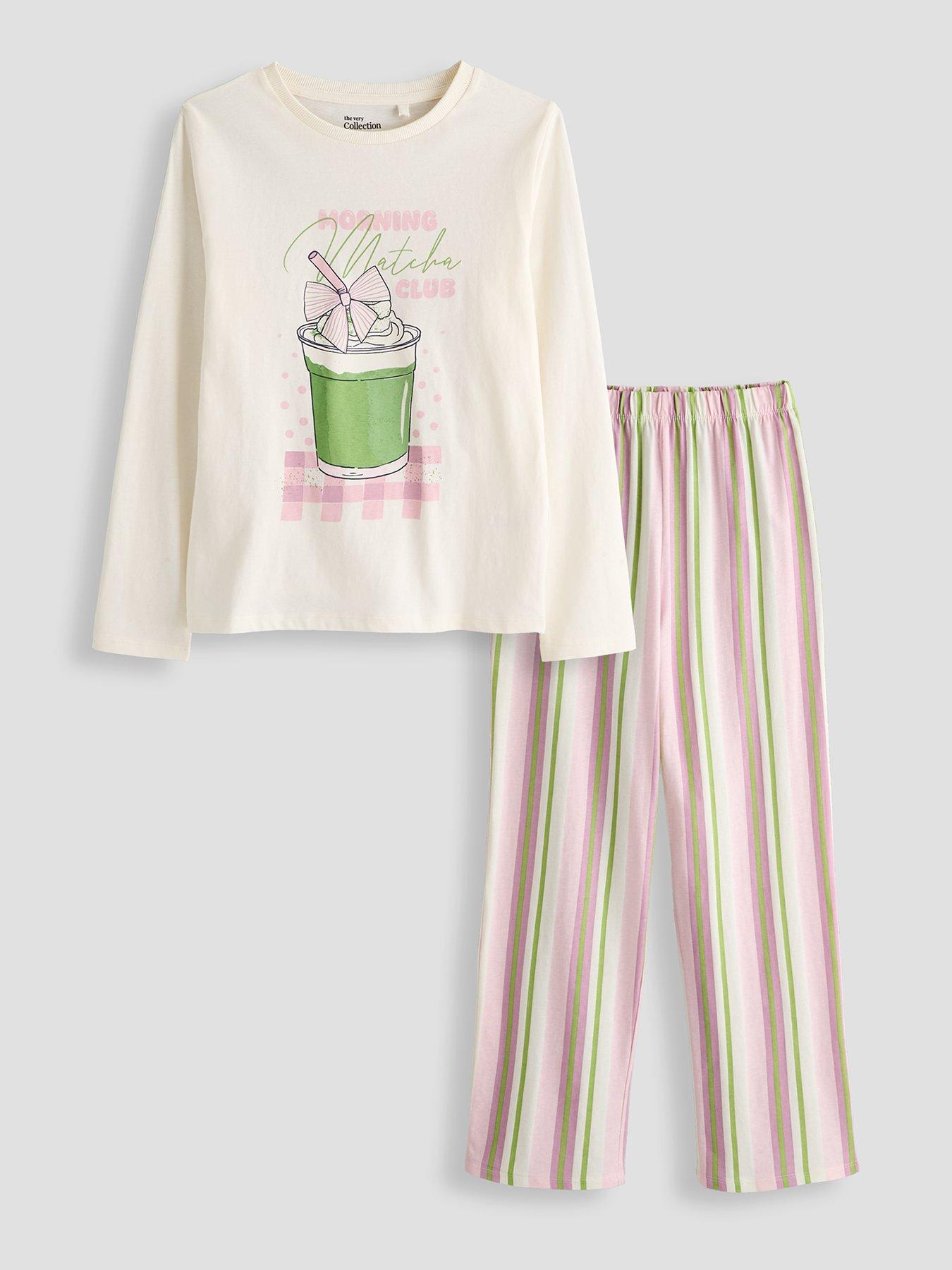 Image 1 of 6 of The Very Collection Matcha Stripe Value Pyjama - Multi