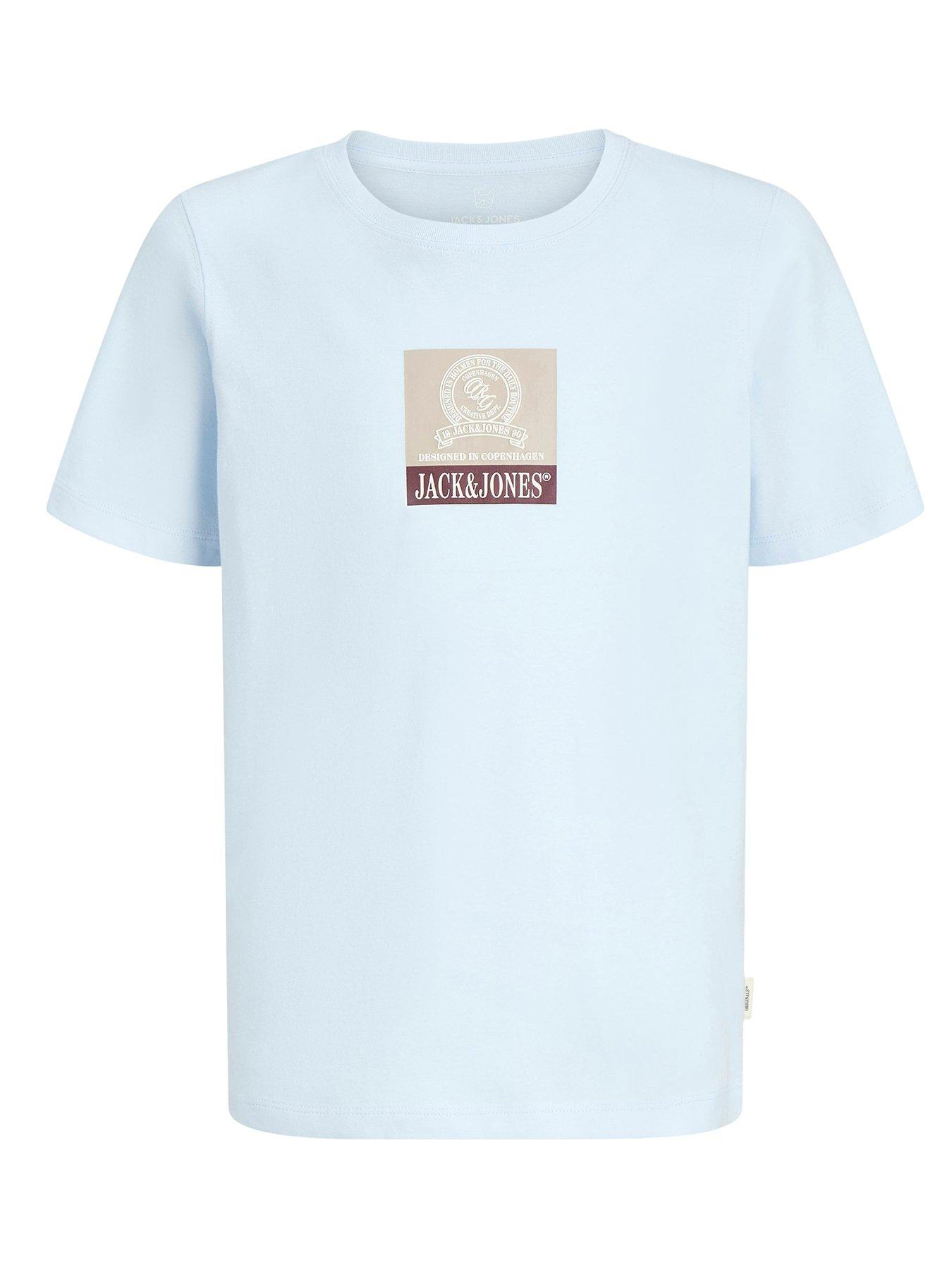Jack & Jones Junior Boys Graphic Short Sleeve Tshirt - Light Blue