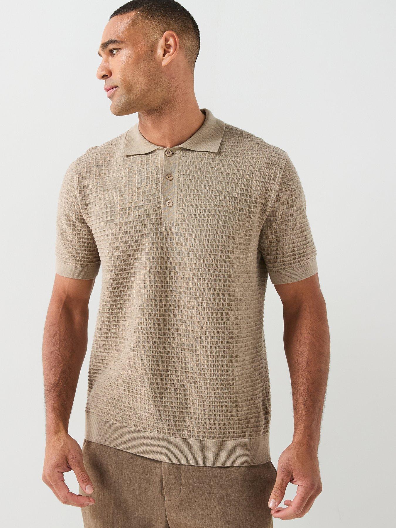 GANT Cotton Texture Polo Shirt - Beige