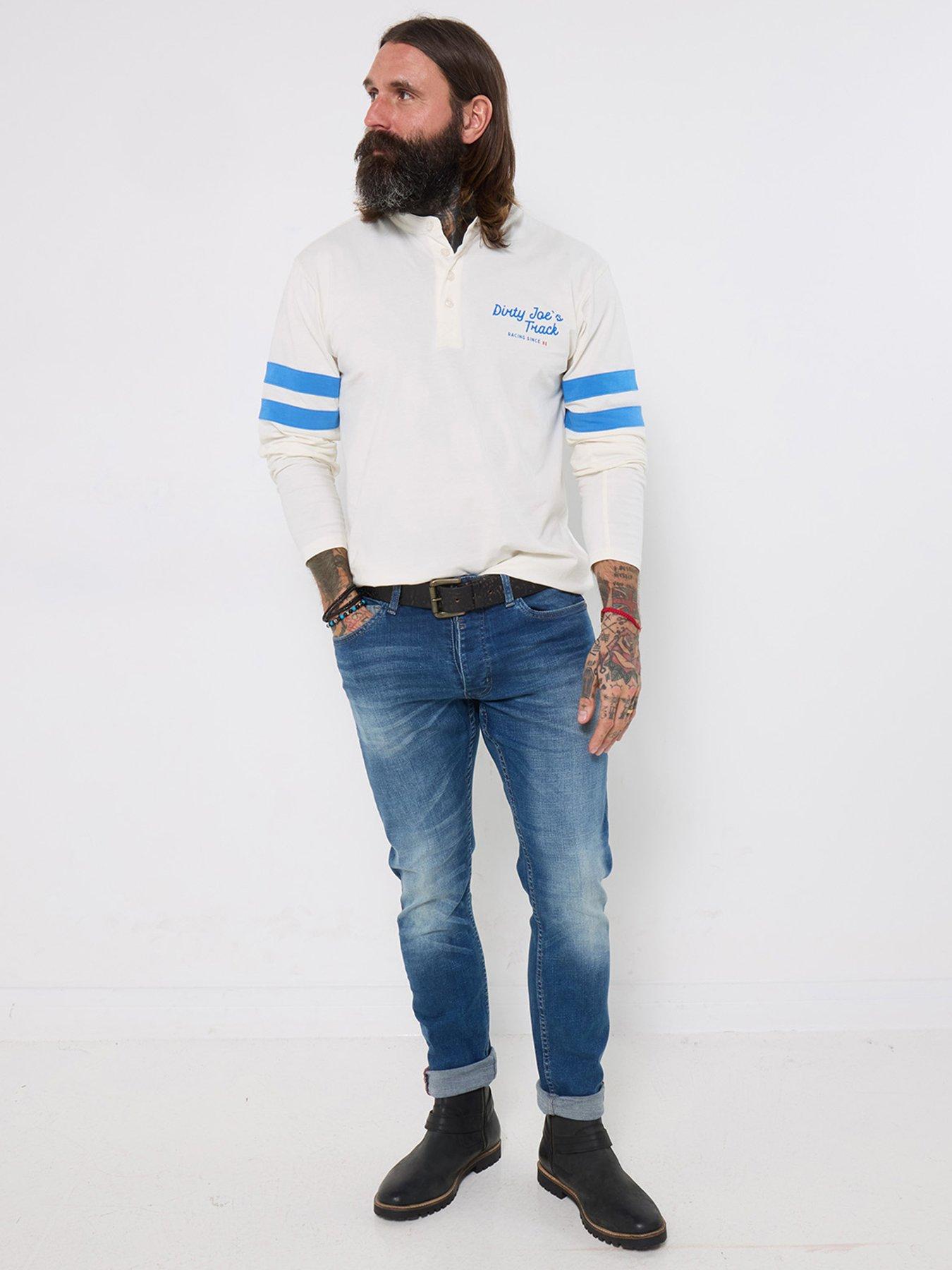 Image 1 of 6 of Joe Browns Retro Ride Embroidered Long Sleeve Henley T-Shirt