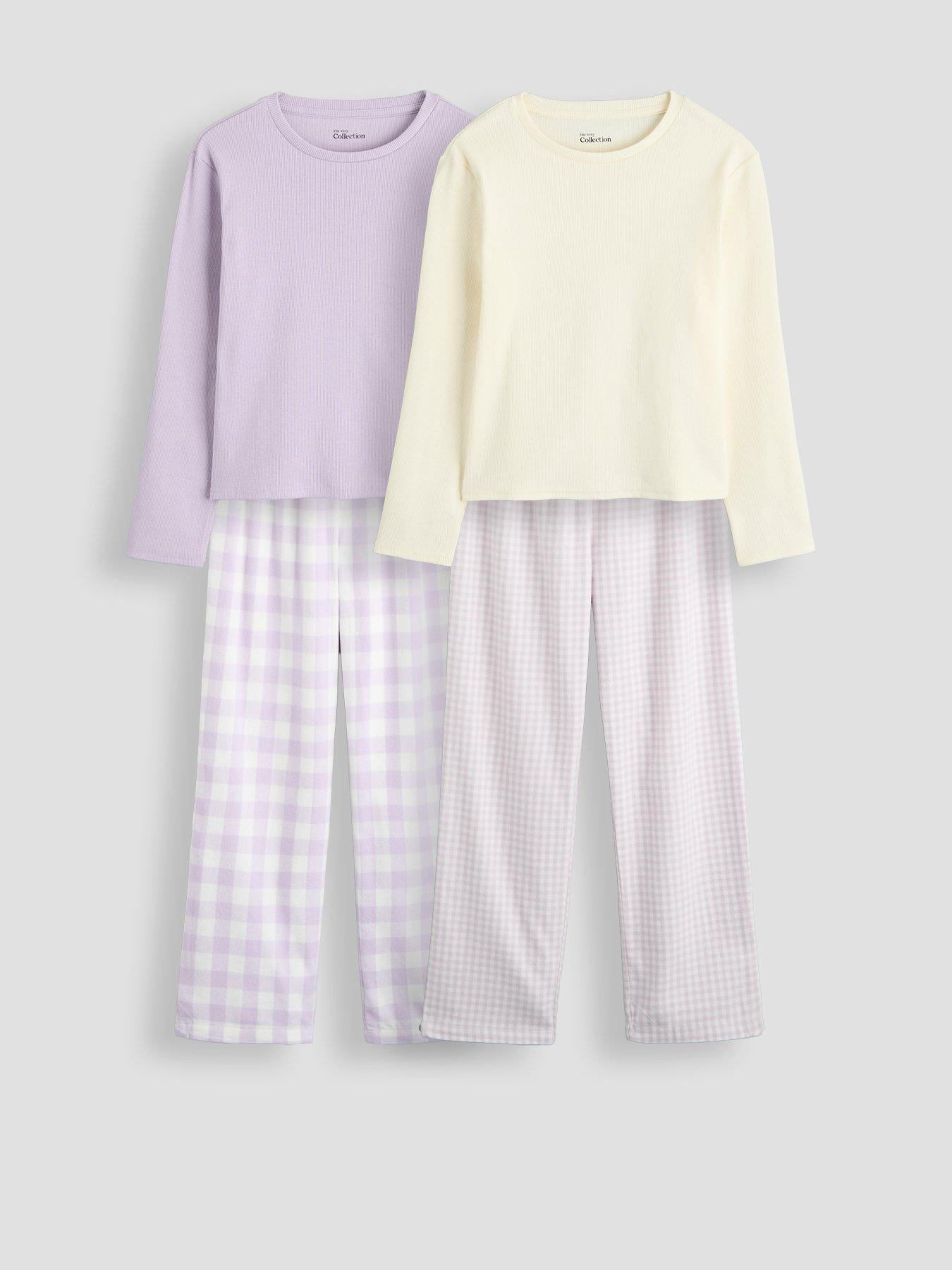 Image 1 of 5 of The Very Collection 2 Pack Girls Check Bottom Pyjama (3 - 16 years) - Multi