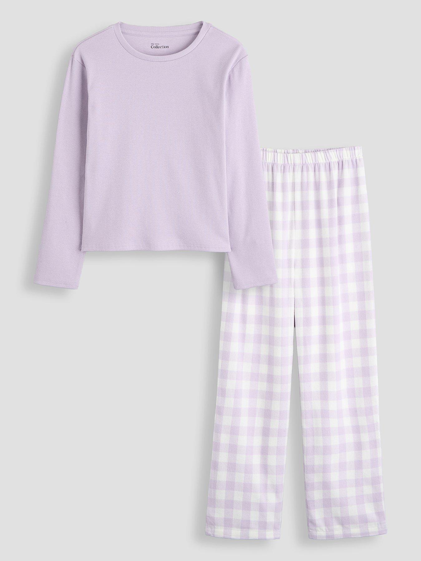Image 2 of 5 of The Very Collection 2 Pack Girls Check Bottom Pyjama (3 - 16 years) - Multi